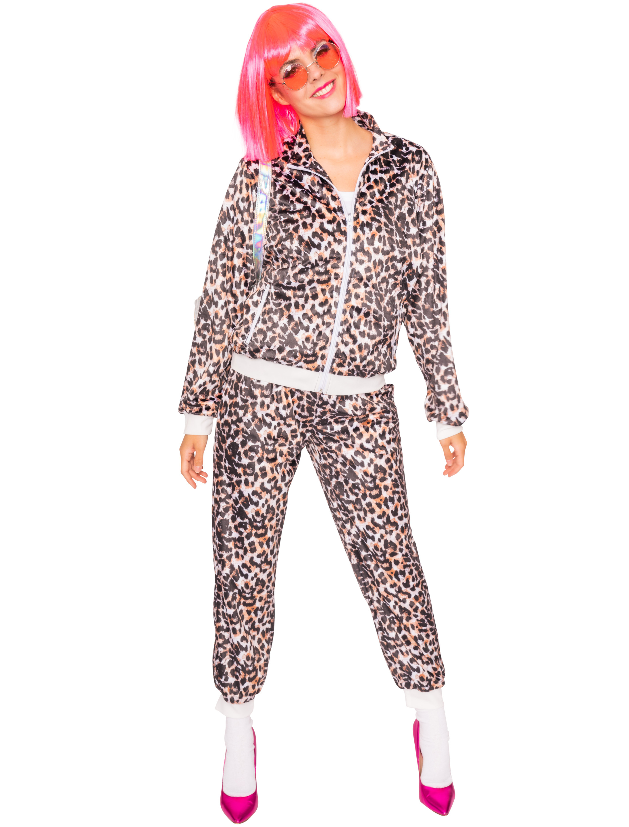 Jogginganzug Leopard Damen 2-tlg. braun L/XL