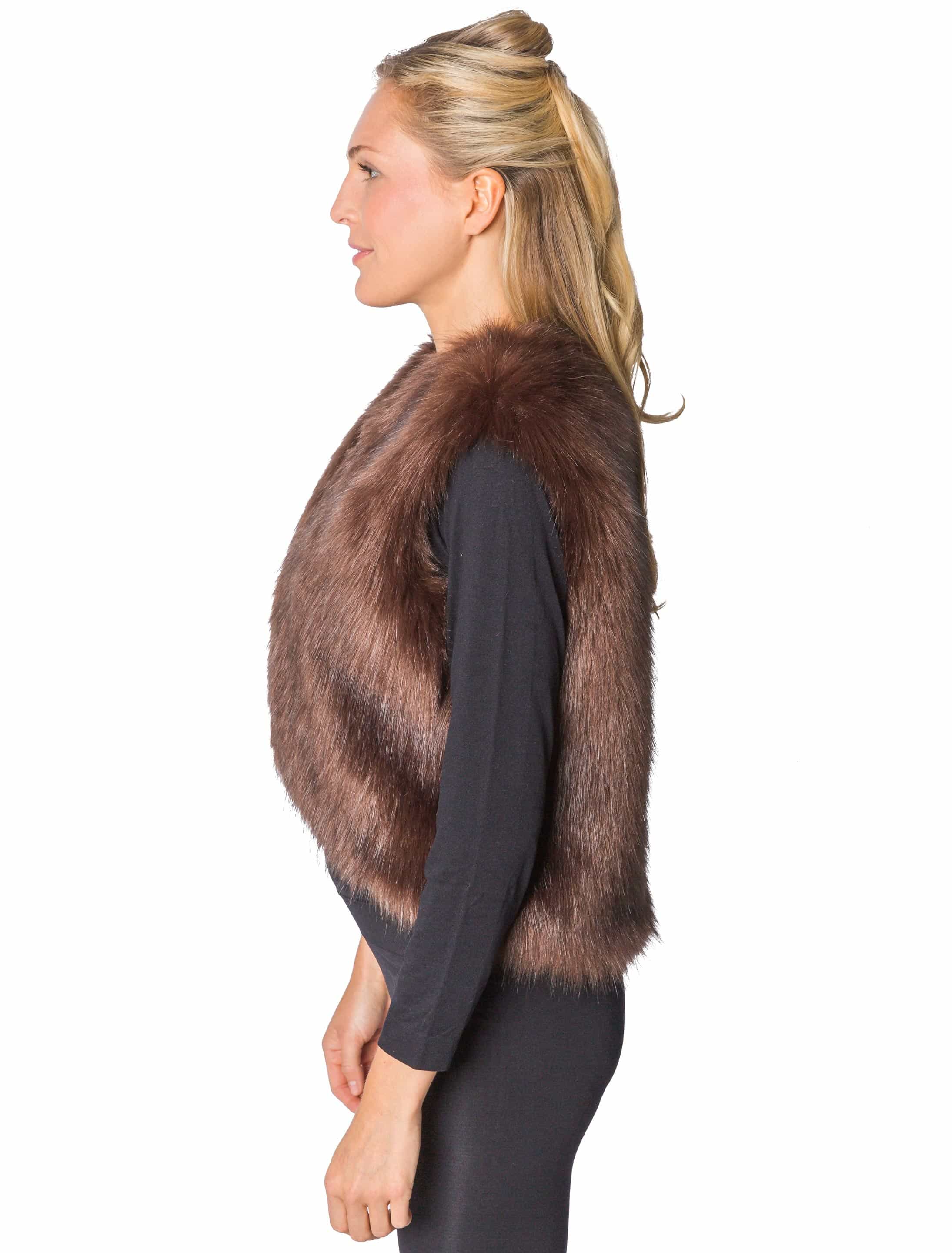 Weste Kunstfell braun L/XL Weste Kunstfell braun L/XL
