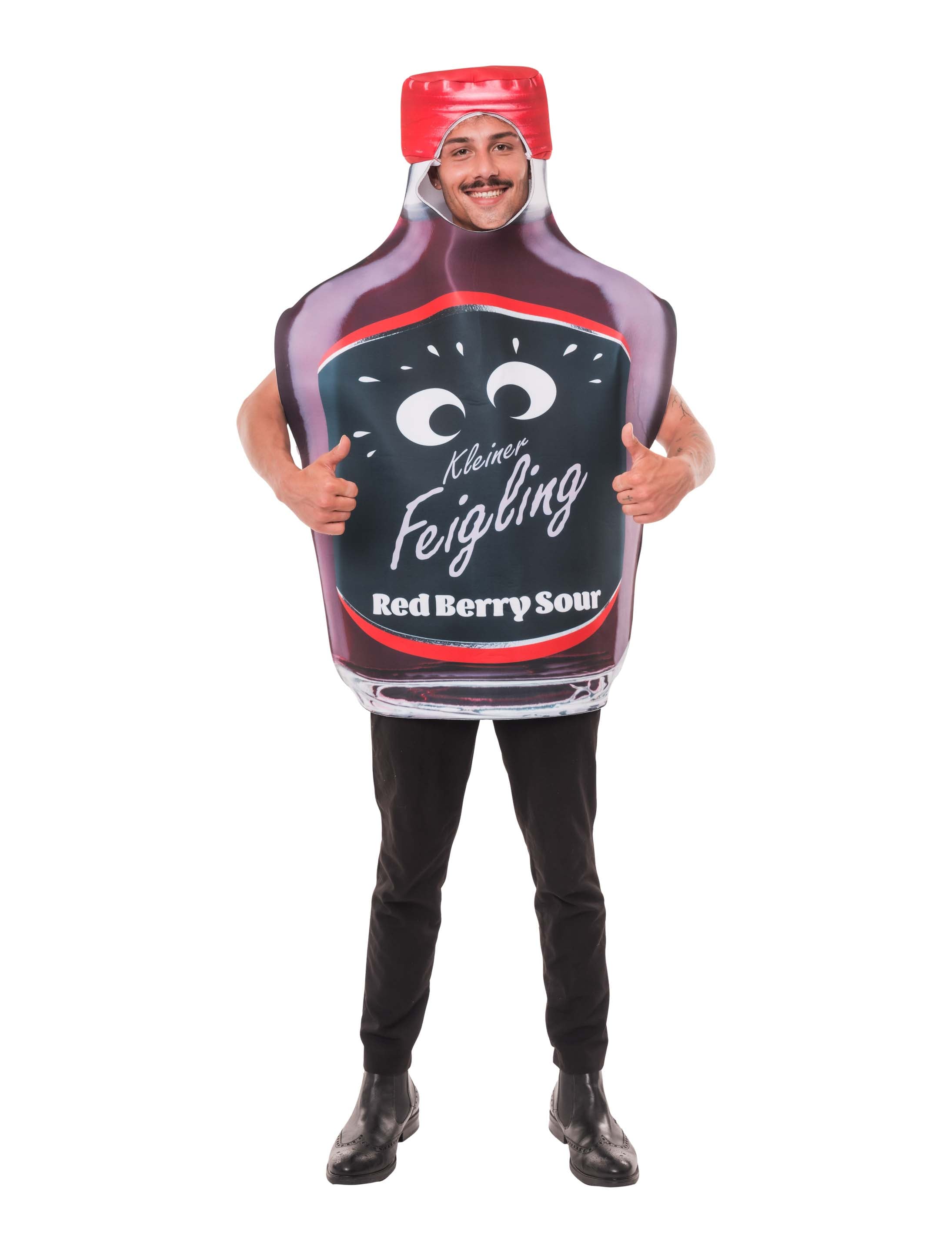 Kostüm Flasche Kleiner Feigling Red Berry schwarz/rot one size