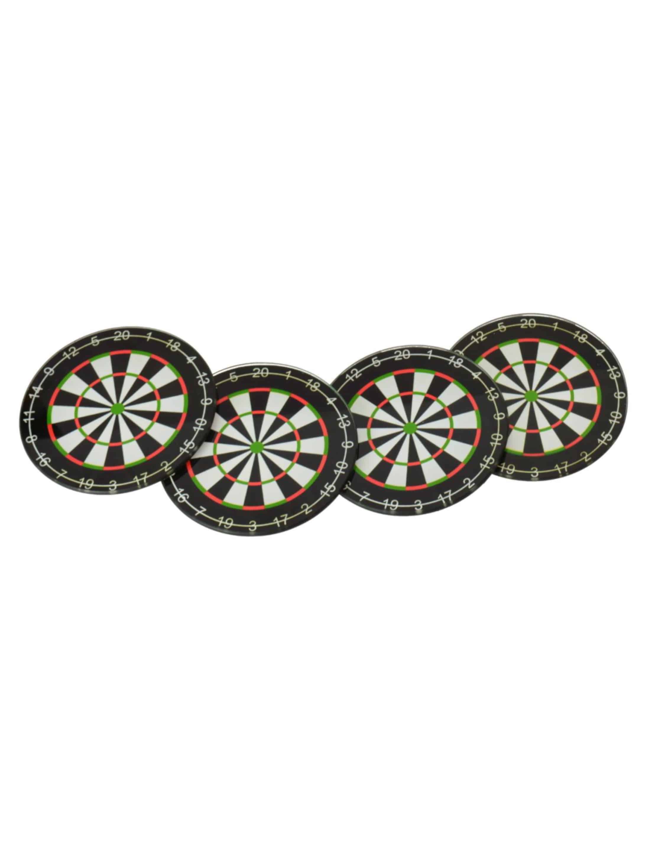 Glas-Untersetzer Dartscheibe 4er-Set