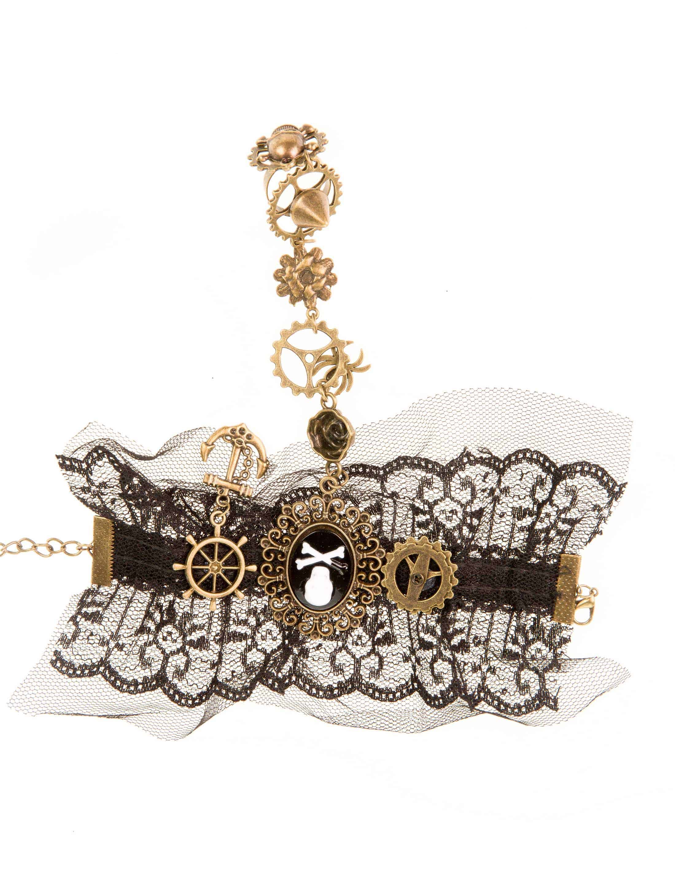 Handkette Spitze mit Schädelring