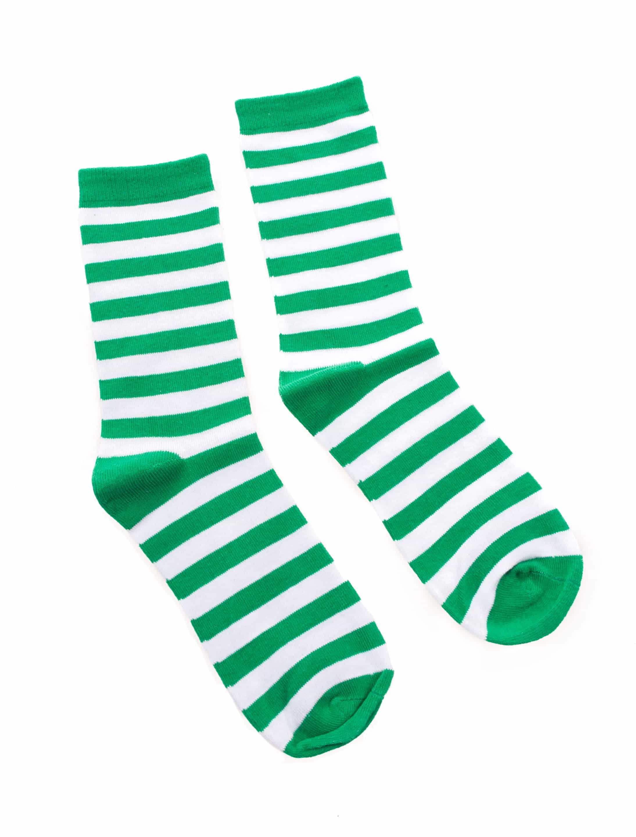 Socken gestreift grün/weiß 35-40
