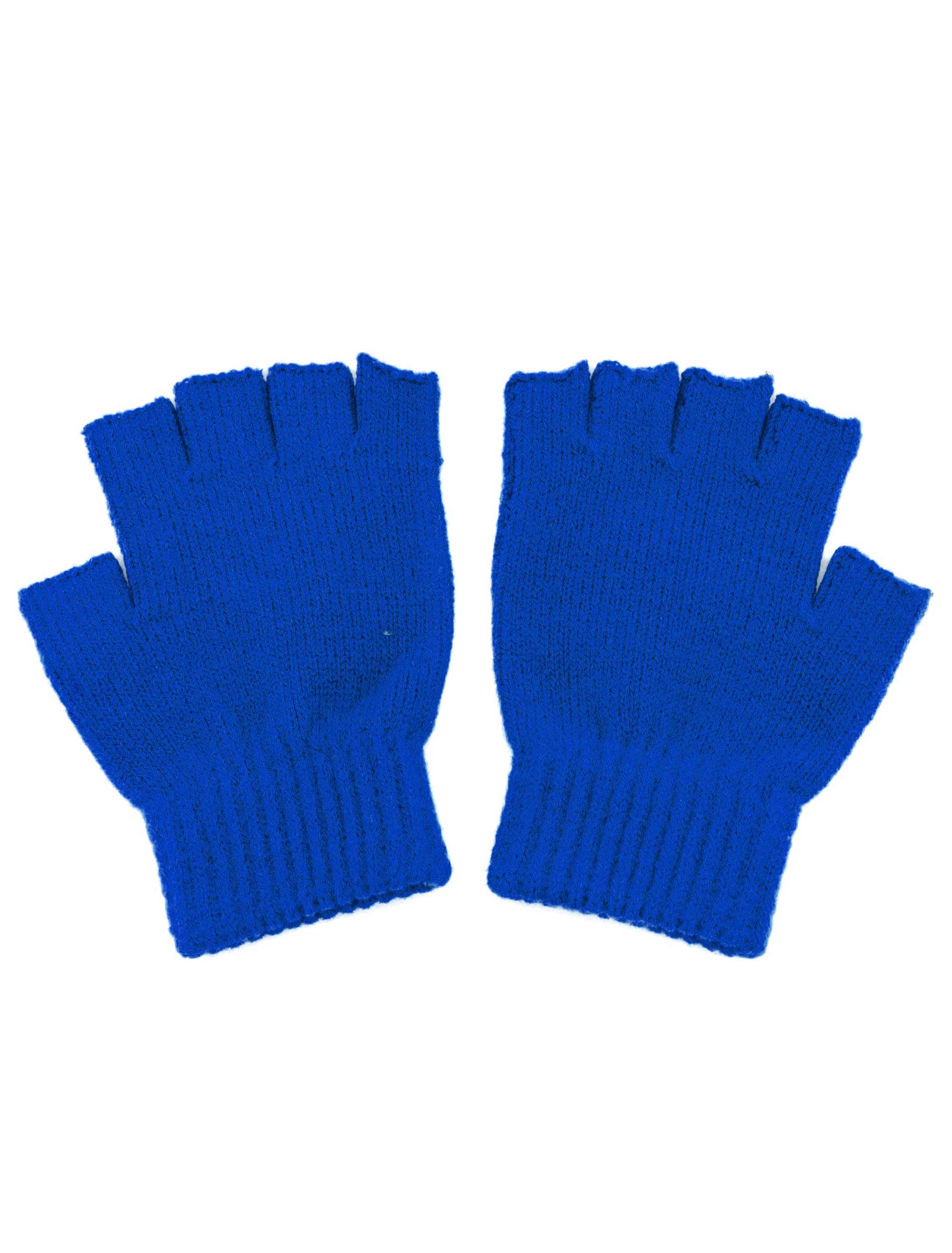 Strickhandschuhe Kinder fingerlos blau