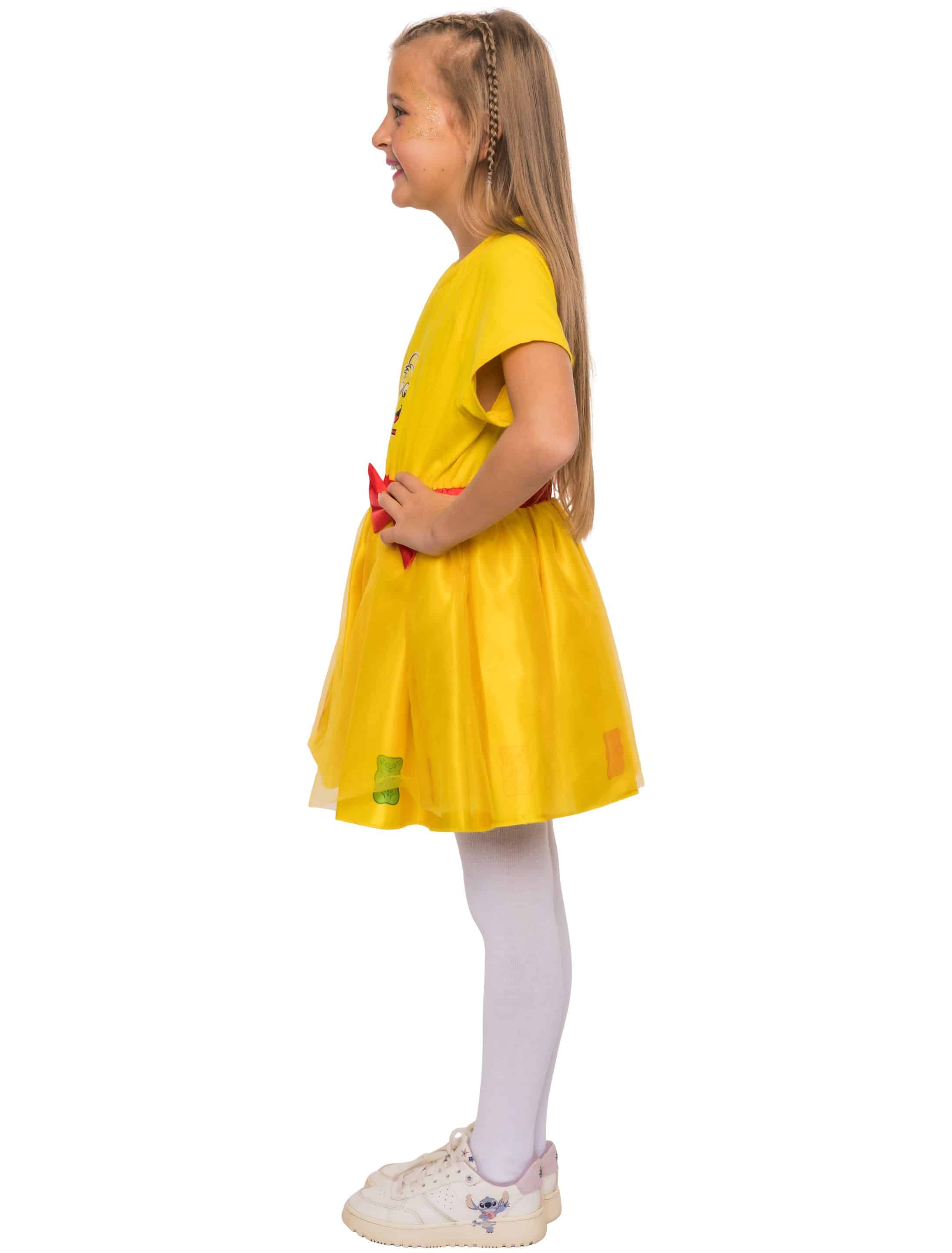 Kleid HARIBO Goldbären mit Schleife Kinder gelb 116/128