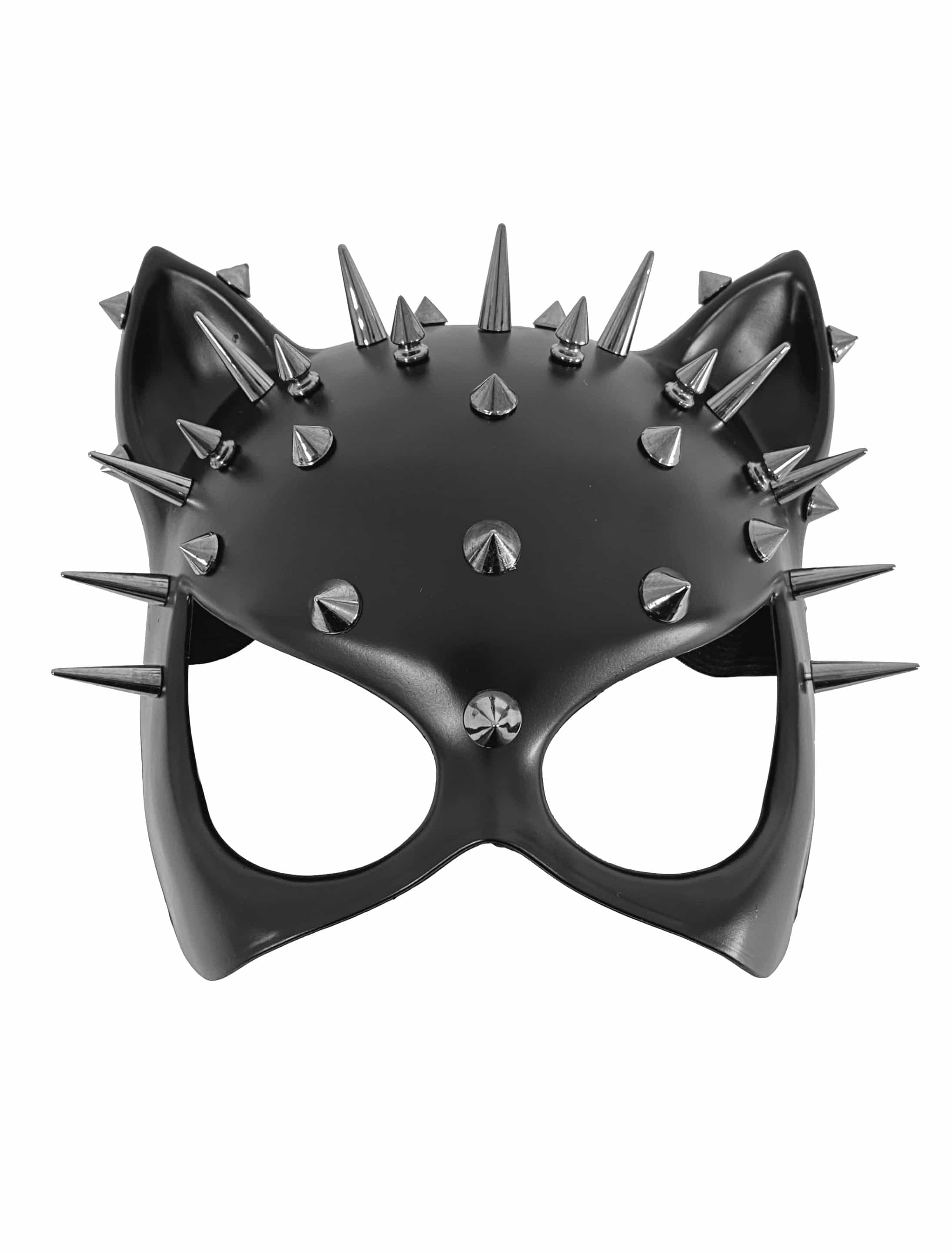 Maske Katze mit Nieten schwarz