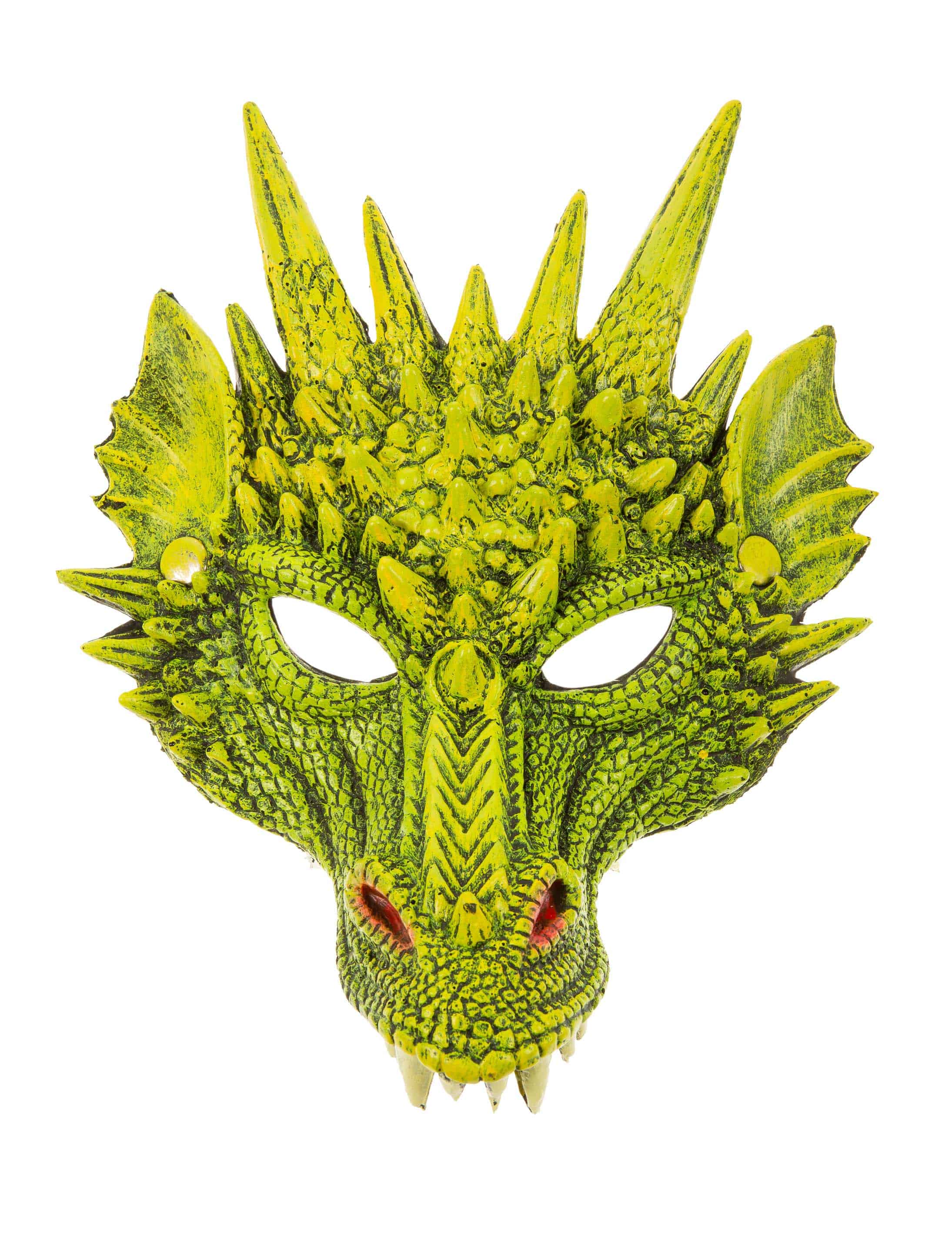 Maske Drache grün