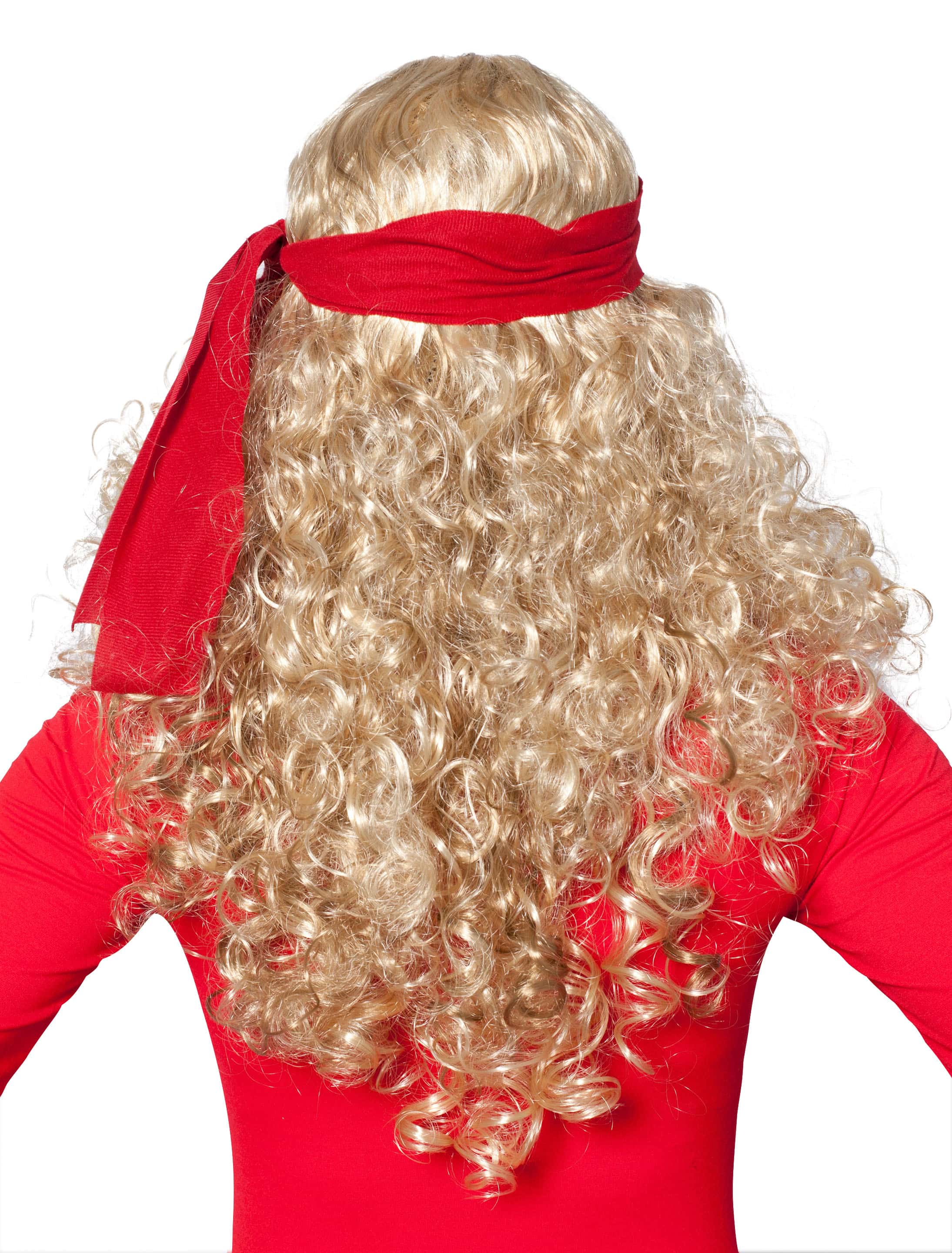 Perücke Hippie lockig Haarband blond one size