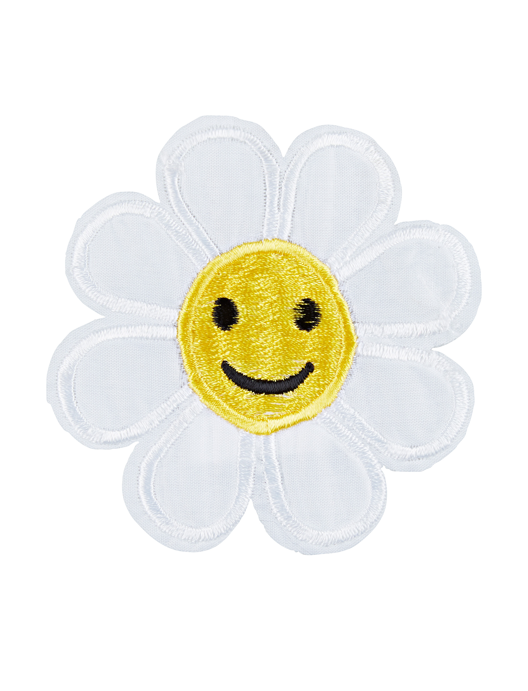 Aufnäher Blume weiß/gelb 2 Stk.