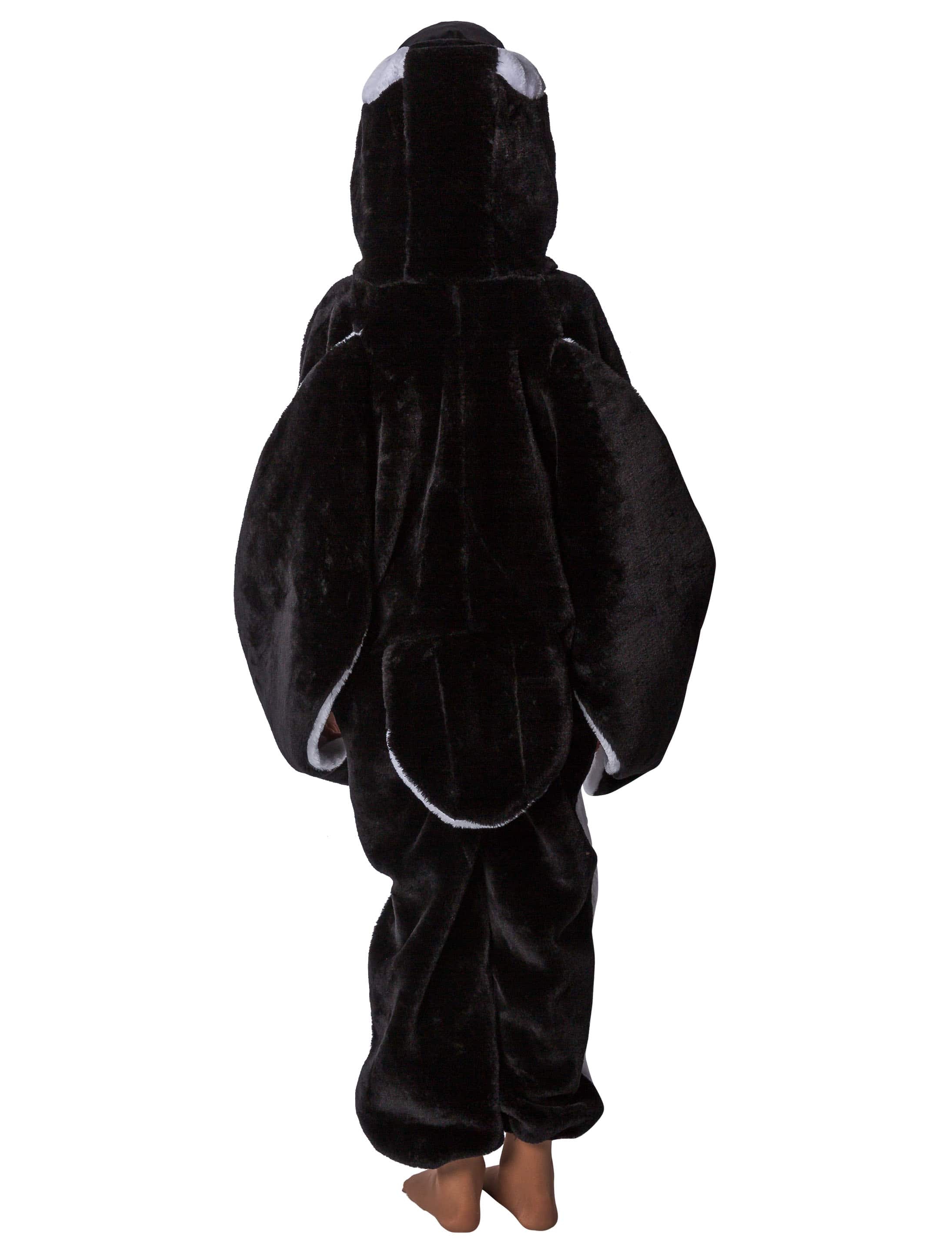 Overall Plüsch Pinguin Kinder schwarz/weiß 86-92