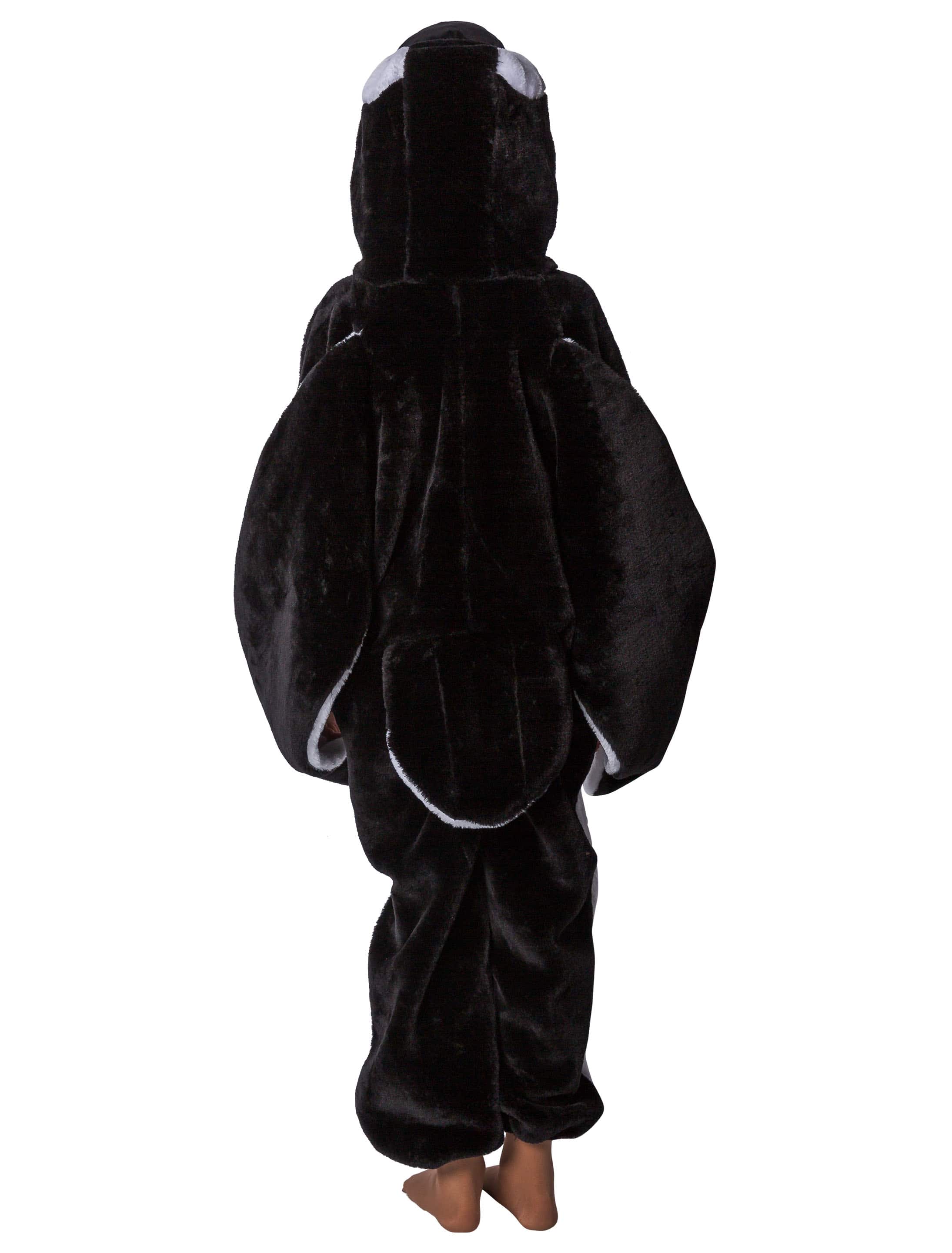 Overall Plüsch Pinguin Kinder schwarz/weiß 98-104