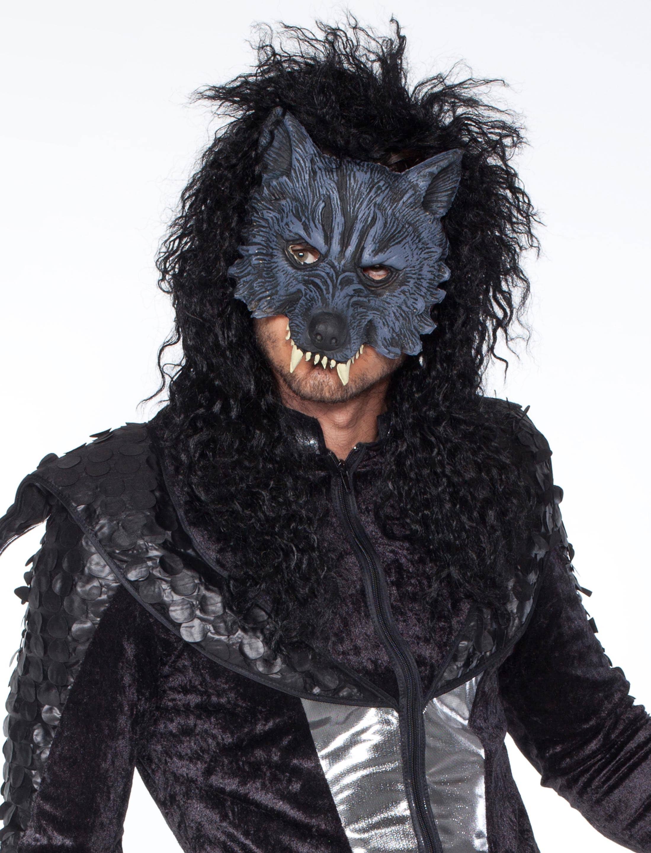 Halbmaske Wolf grau 