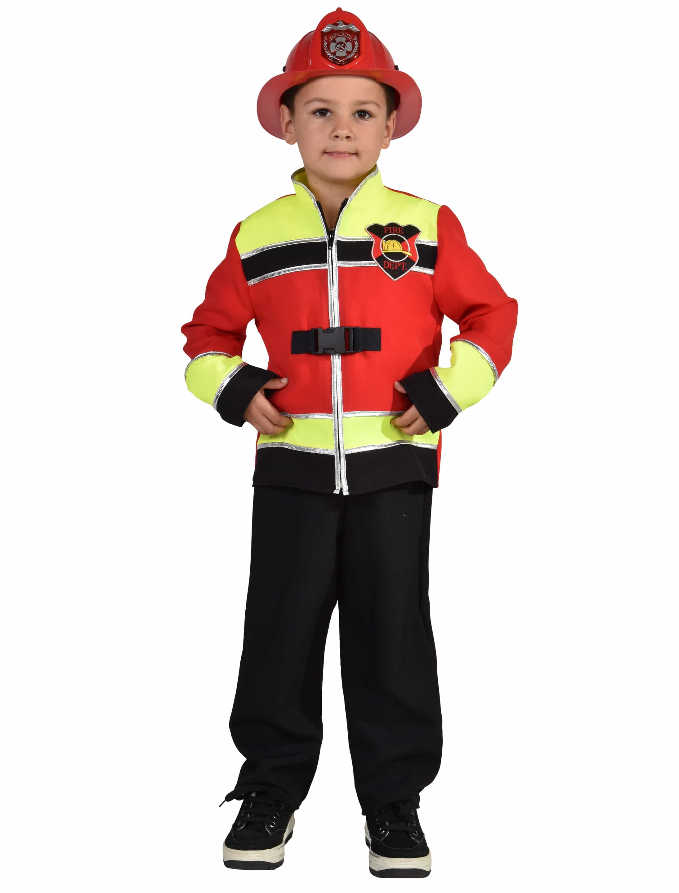 Jacke Feuerwehr Kinder schwarz/rot 98