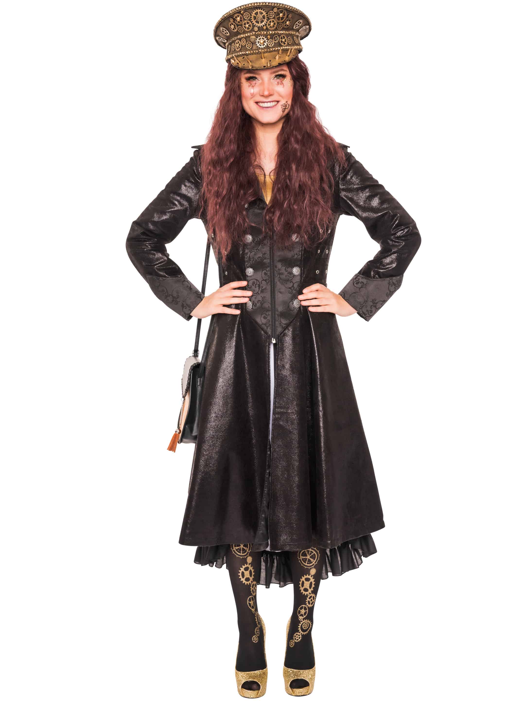 Mantel Steampunk Damen schwarz M