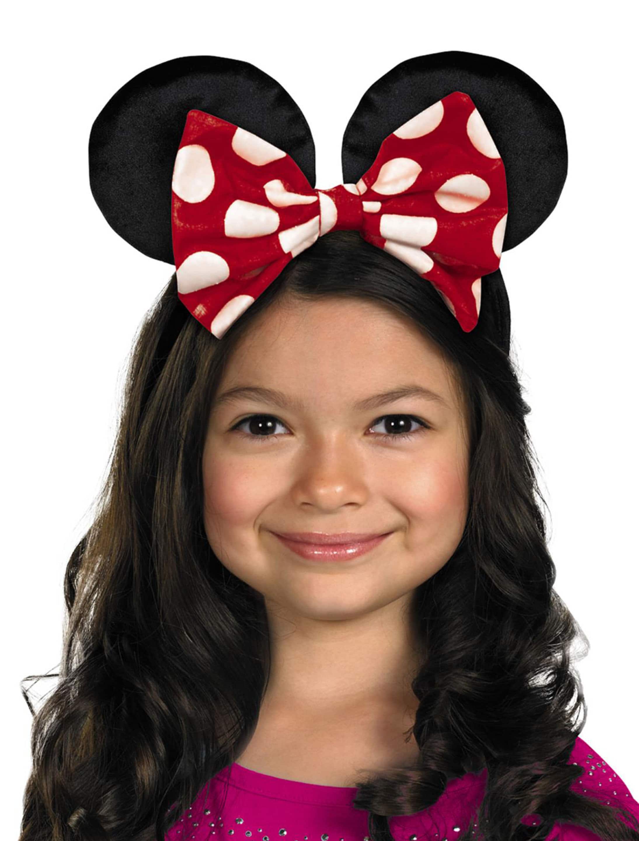 Haarreif Minnie Maus mit Schleife Kinder schwarz/weiß/rot