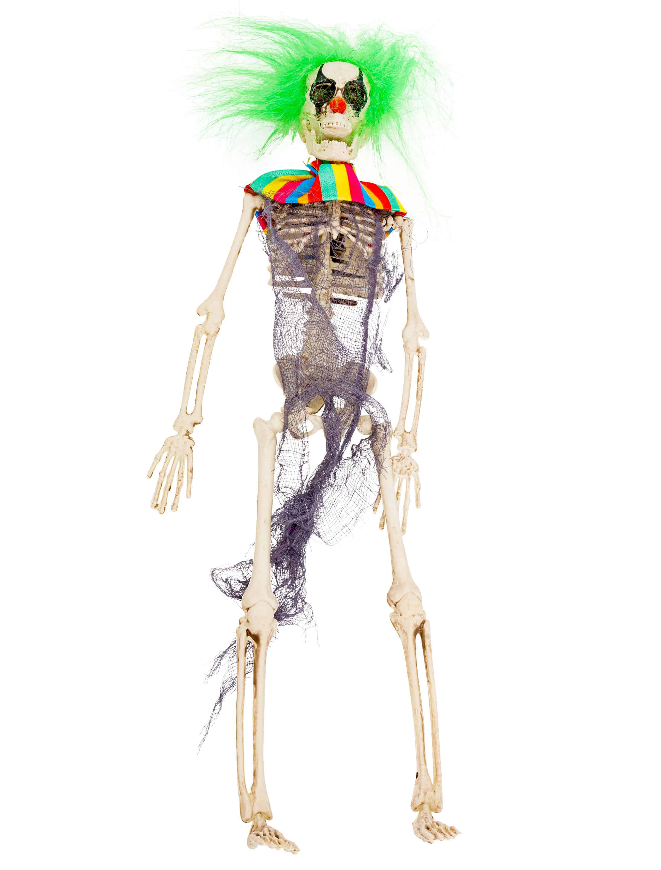 Skelett Clown mit Haaren grün
