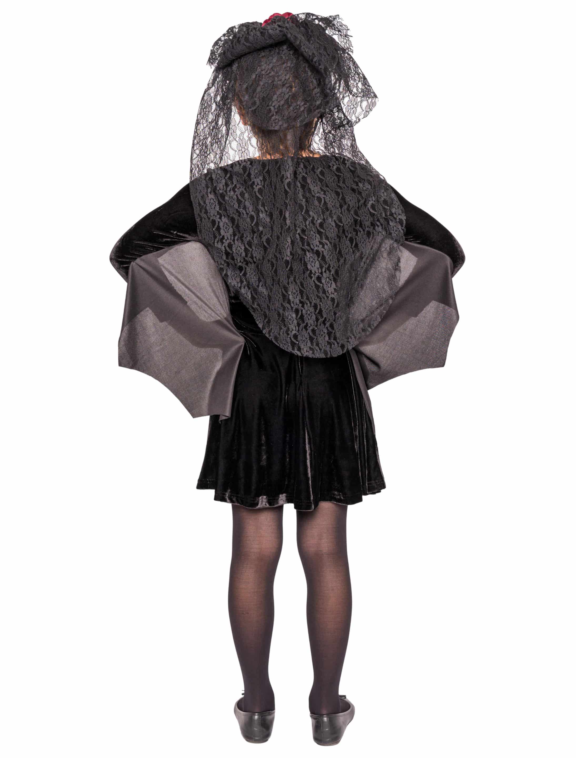 Kleid Fledermausärmel Kinder schwarz 116