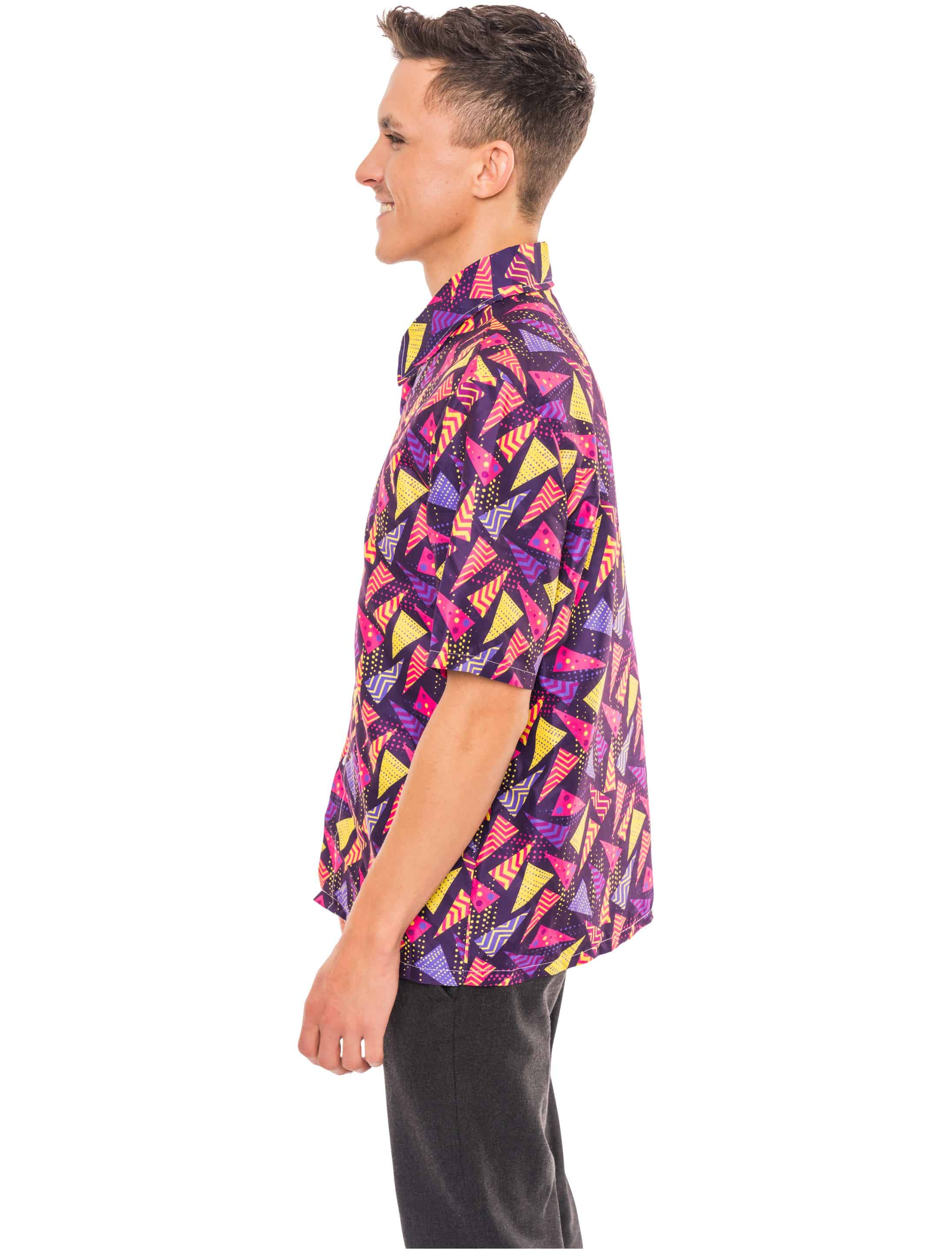 Hemd mit Print Dreiecke Herren lila M