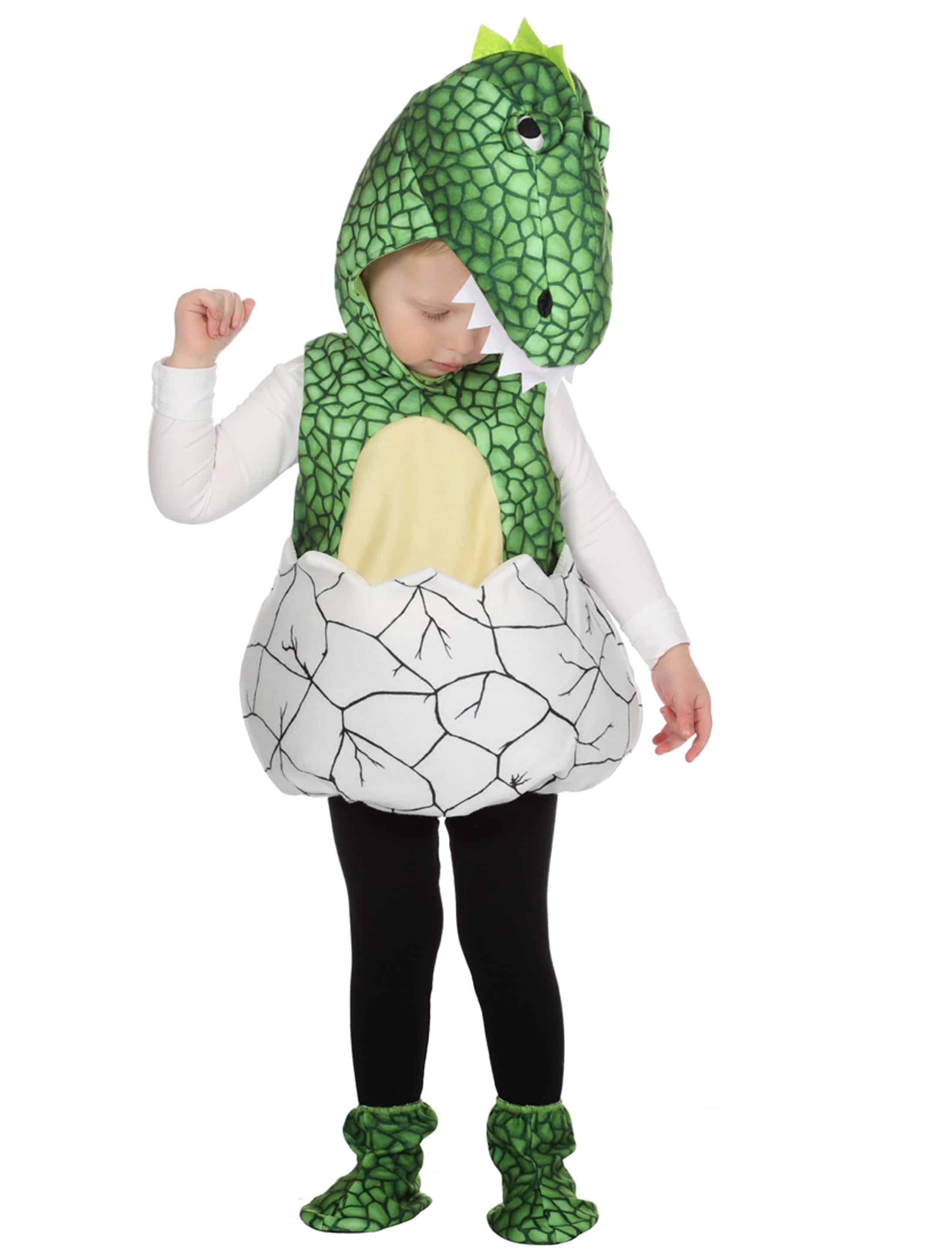Overall Dino aus Ei Plüsch Kinder weiß/grün 86