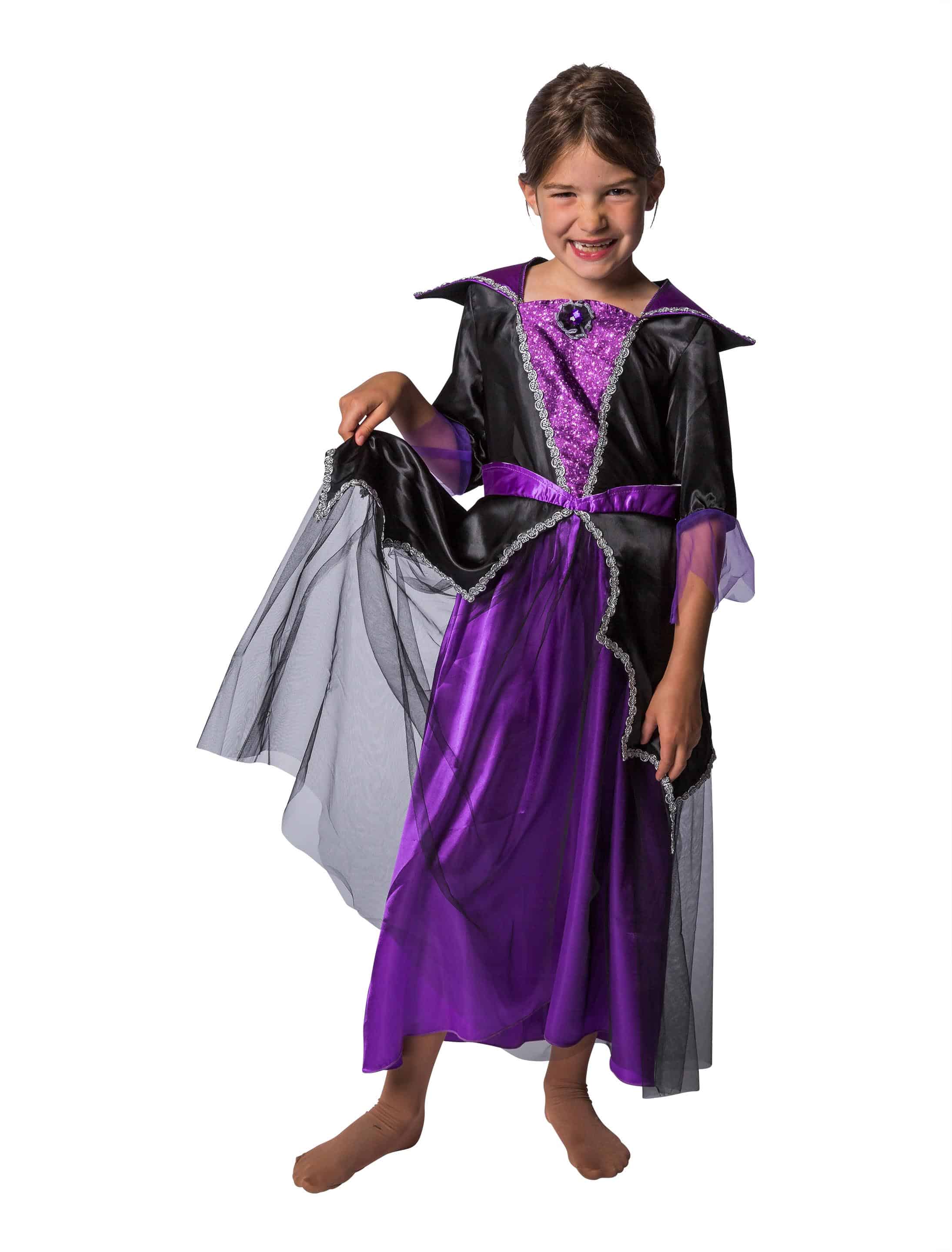 Kleid Vampir Kinder lila 5-6 Jahre