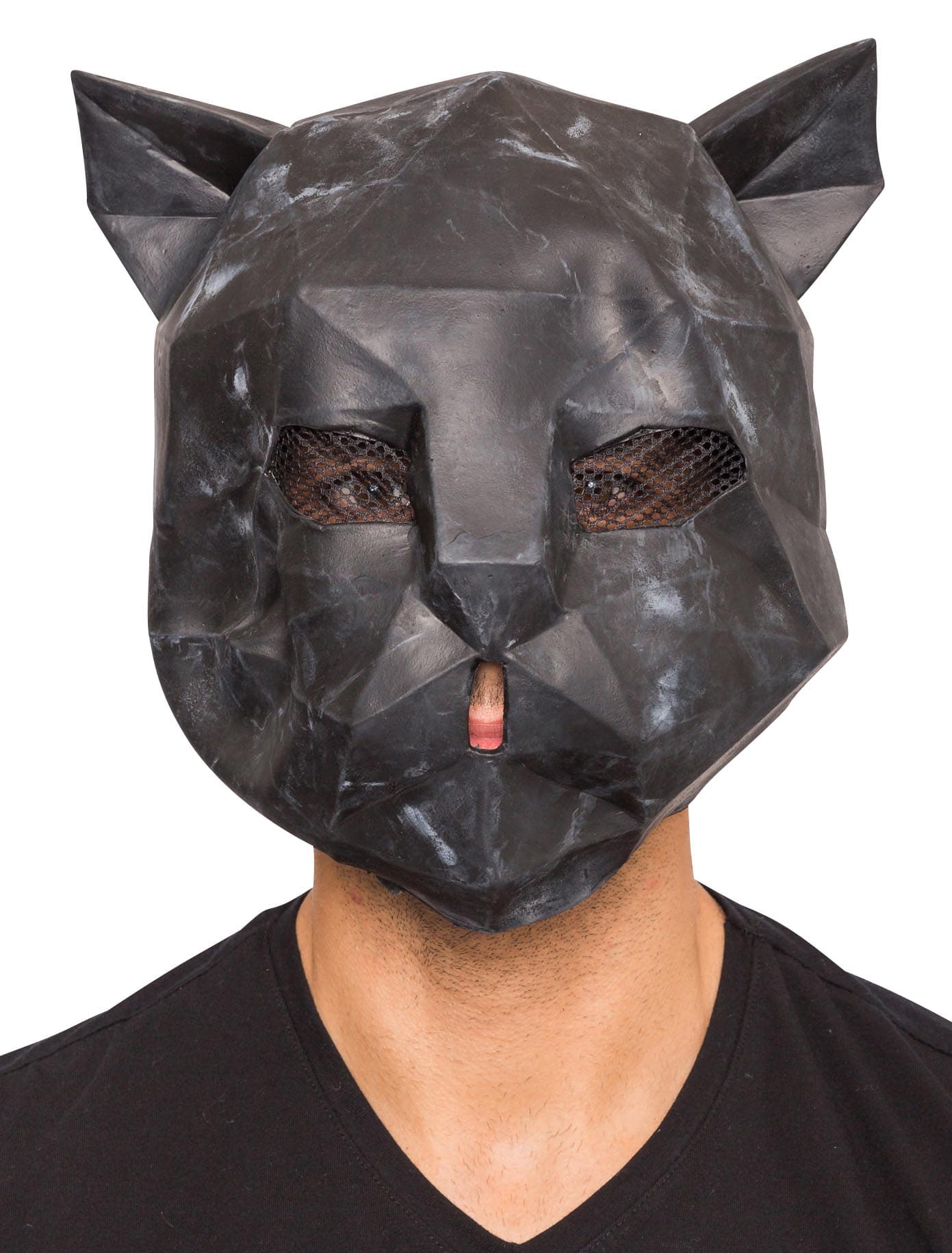 Latexmaske schwarze Katze
