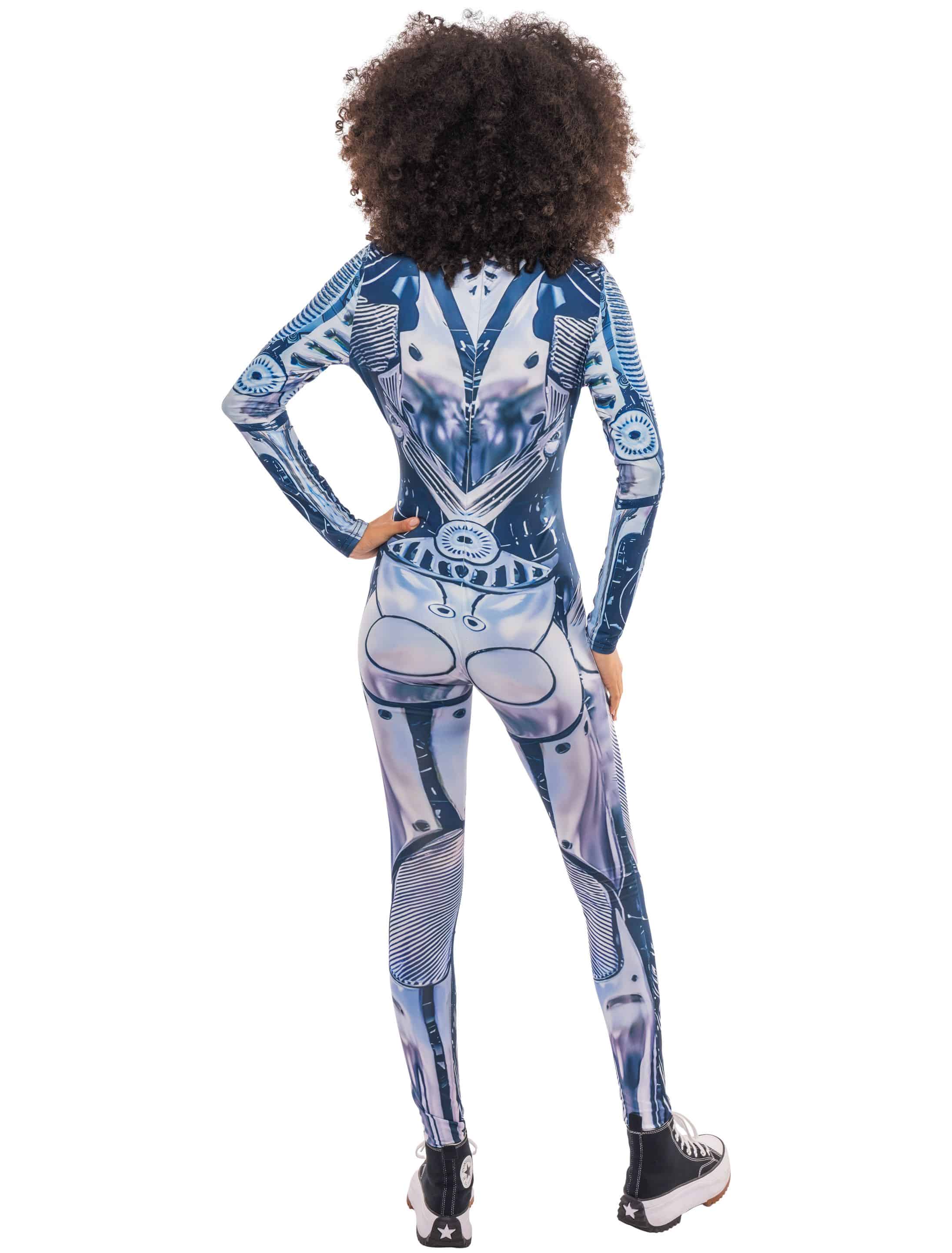 Jumpsuit Roboter Damen blau/weiß L/XL