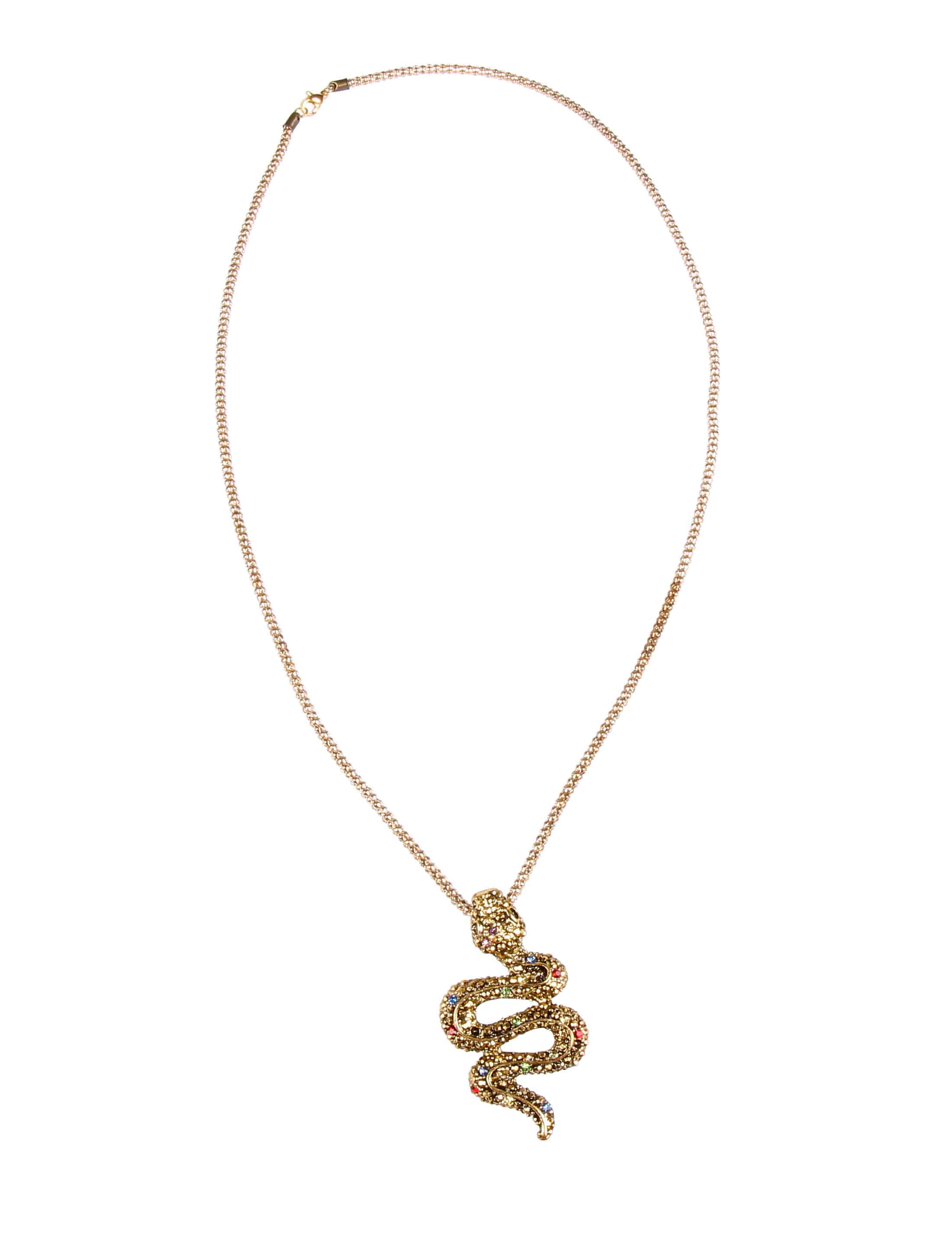 Halskette Schlange mit Strass gold