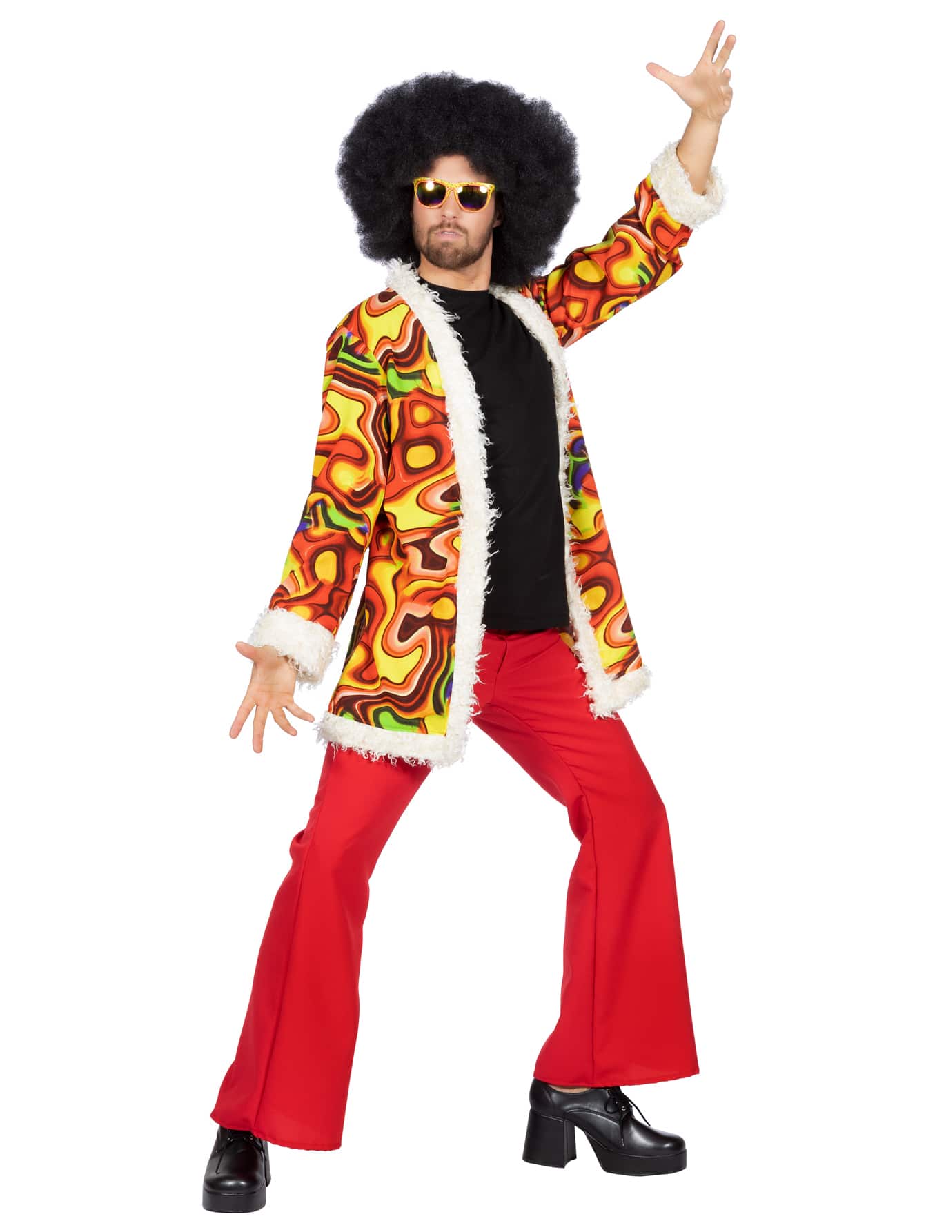 Jacke Hippie mit Fell Herren bunt 58