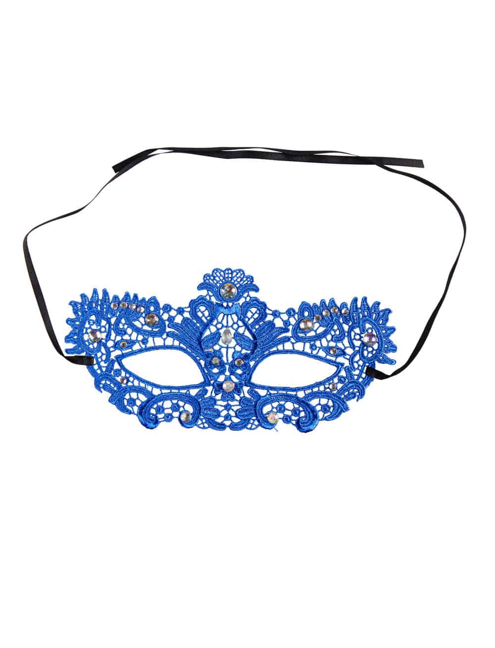 Maske Spitze mit Steinen soft blau