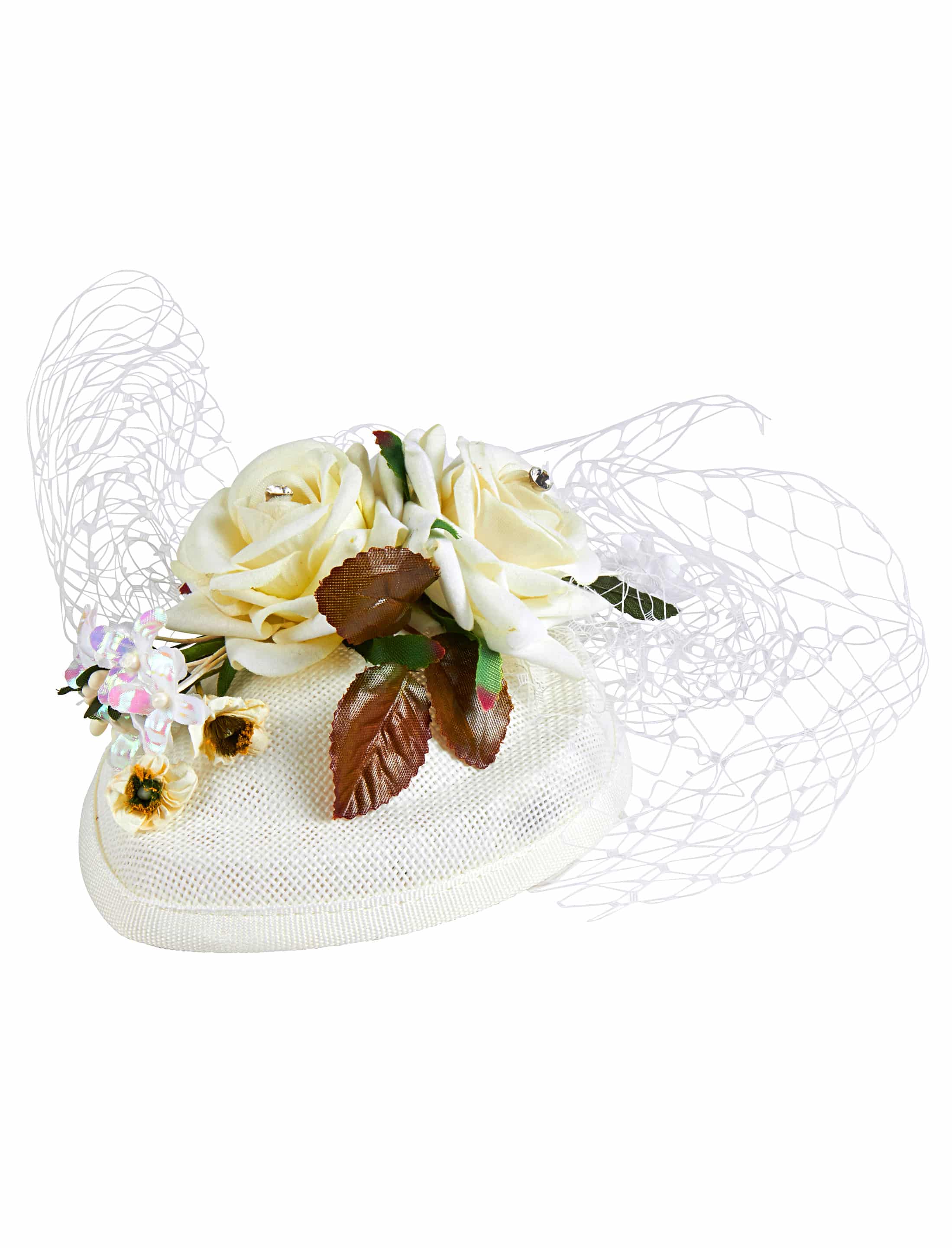 Fascinator mit Haarklammern weiß Fascinator mit Haarklammern weiß