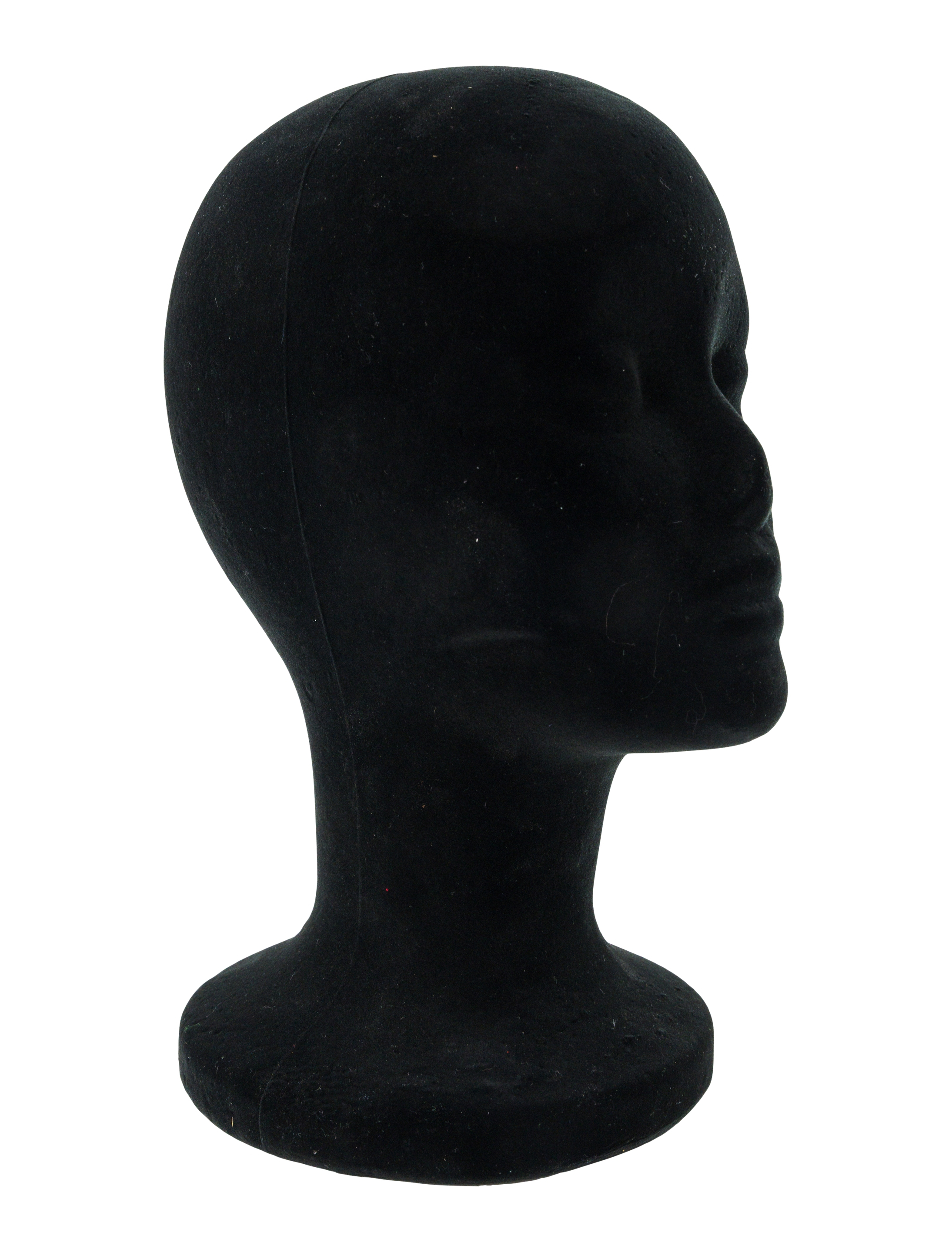 Perückenkopf Samtoptik Damen schwarz