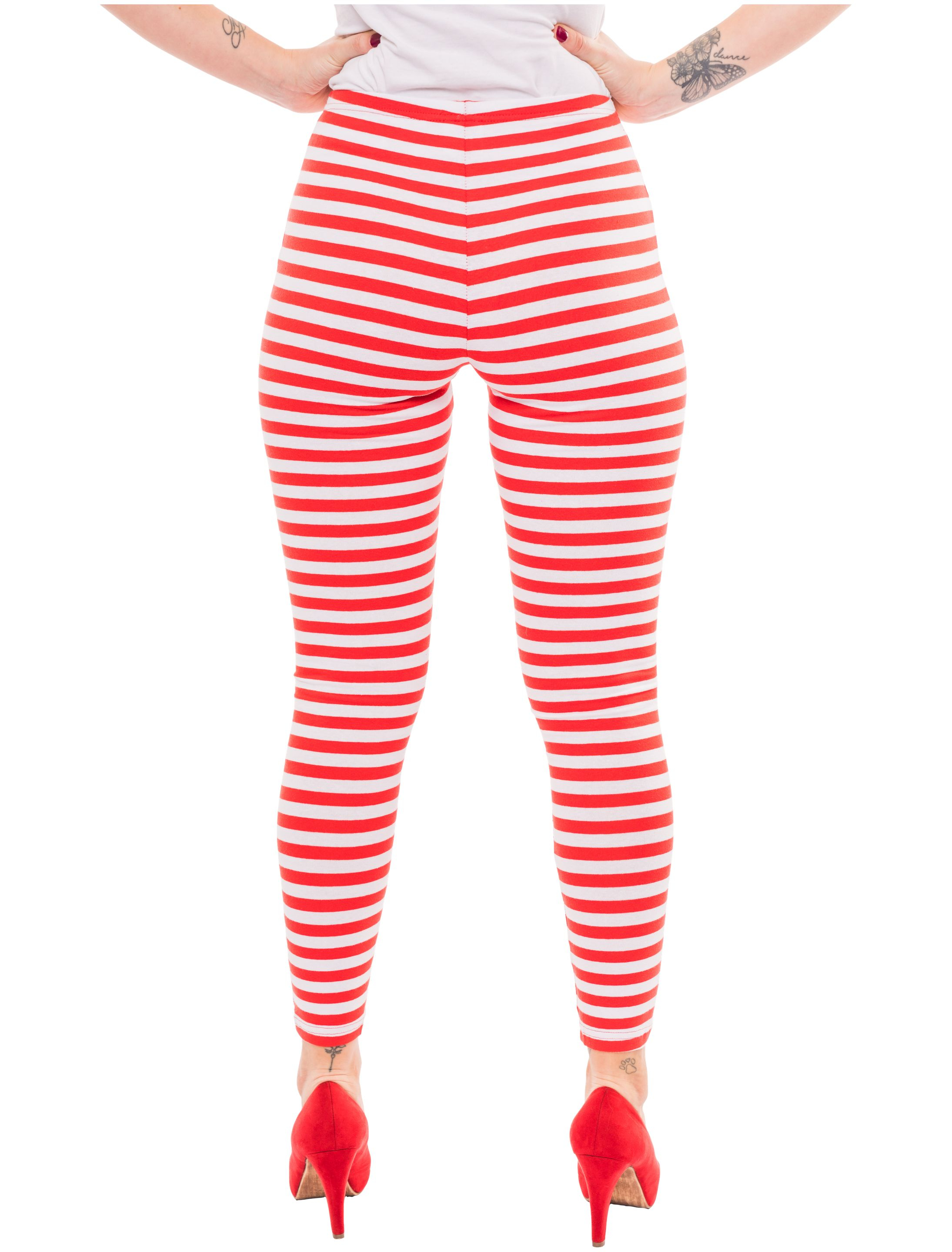 Leggings Damen rot/weiß L/XL