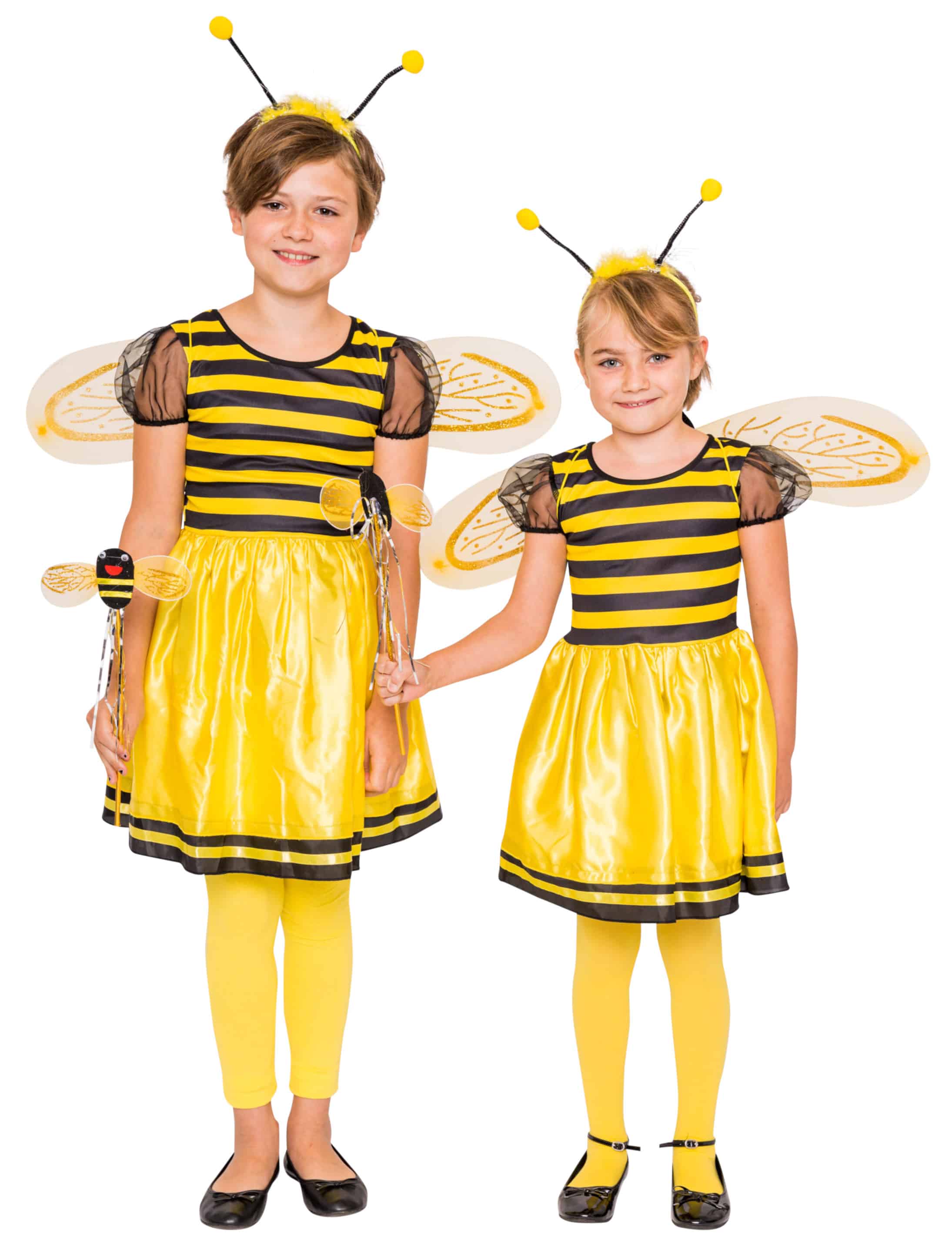 Kleid Bienchen Kinder schwarz/gelb 5-6 Jahre