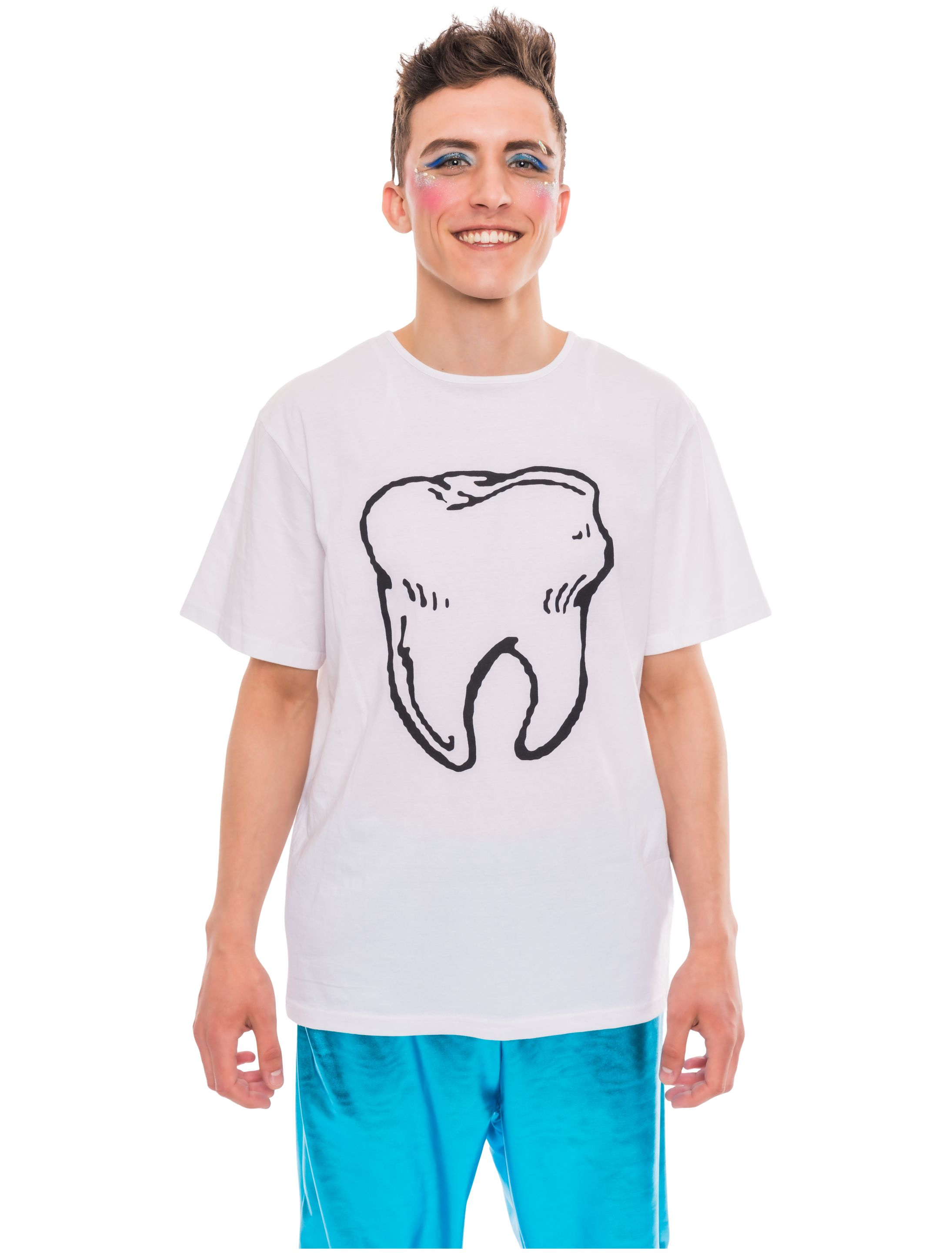 T-Shirt Zahn Herren weiß 5XL