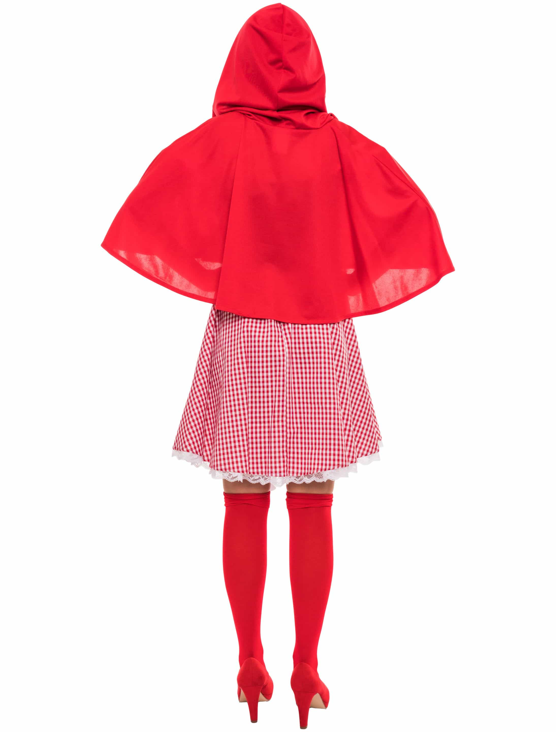 Kleid Rotkäppchen 2-tlg. Damen schwarz/weiß/rot L