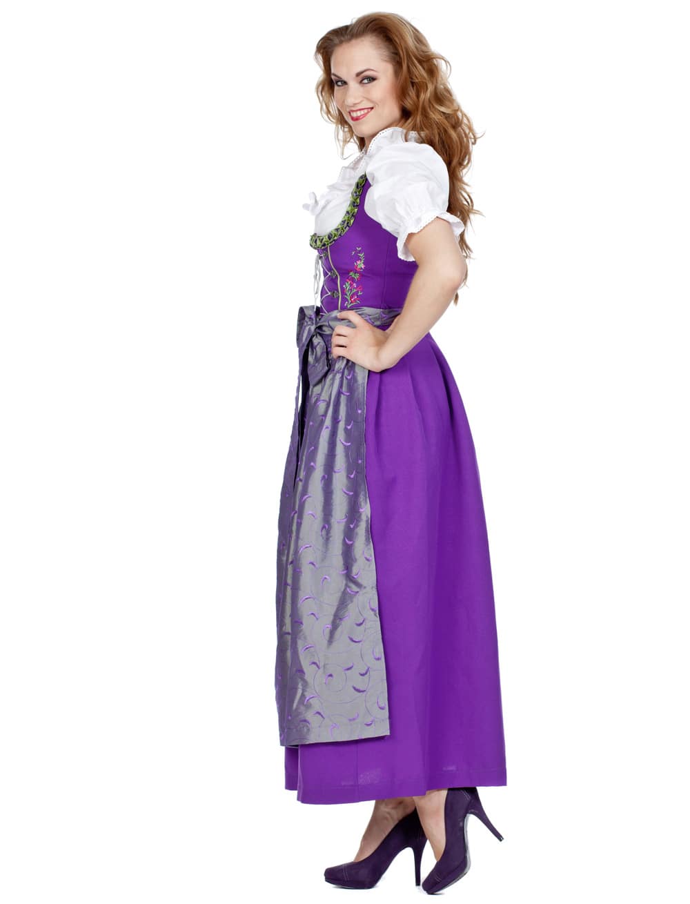 Dirndl lang lila 36