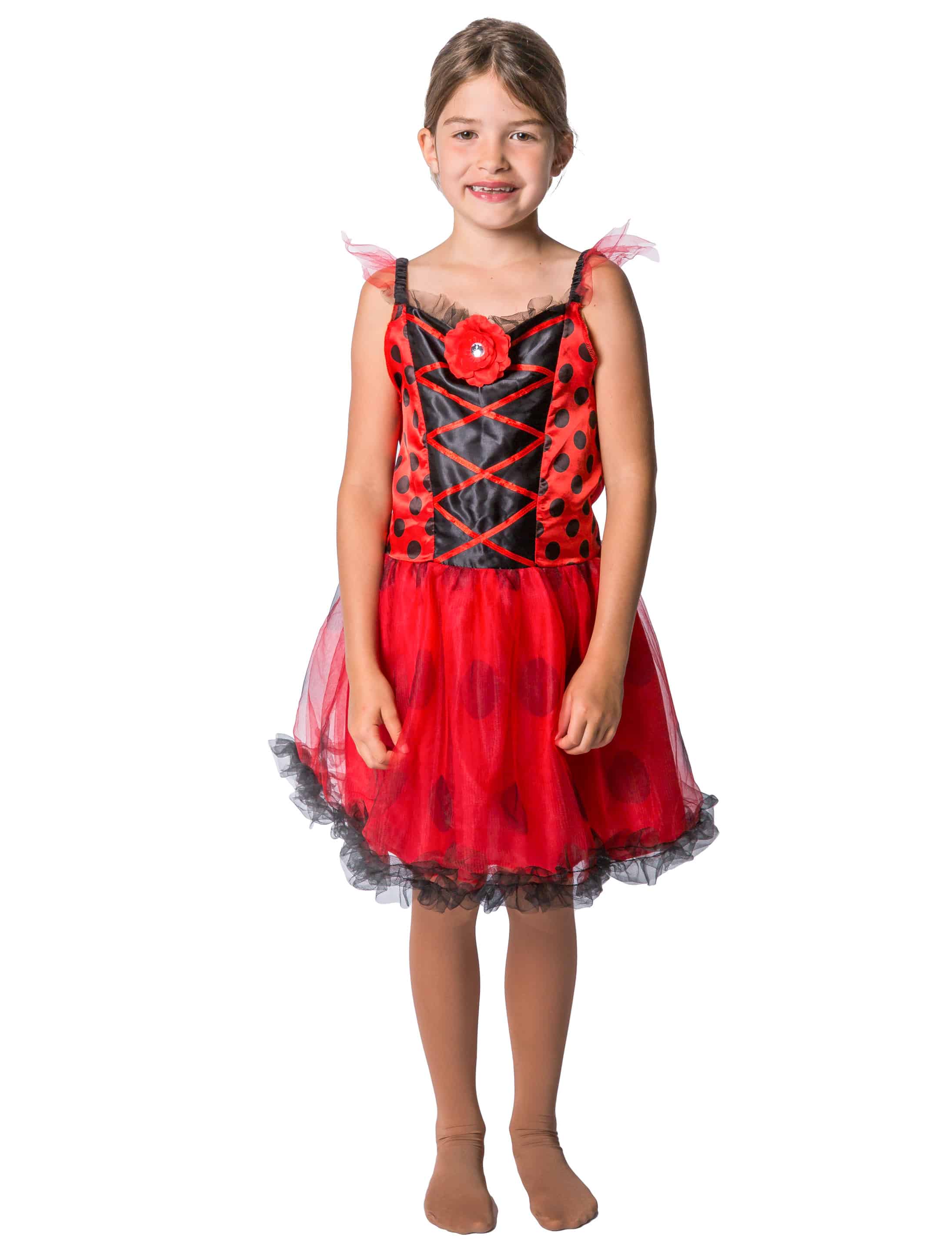 Kleid Marienkäfer Kinder schwarz/rot 5-6 Jahre