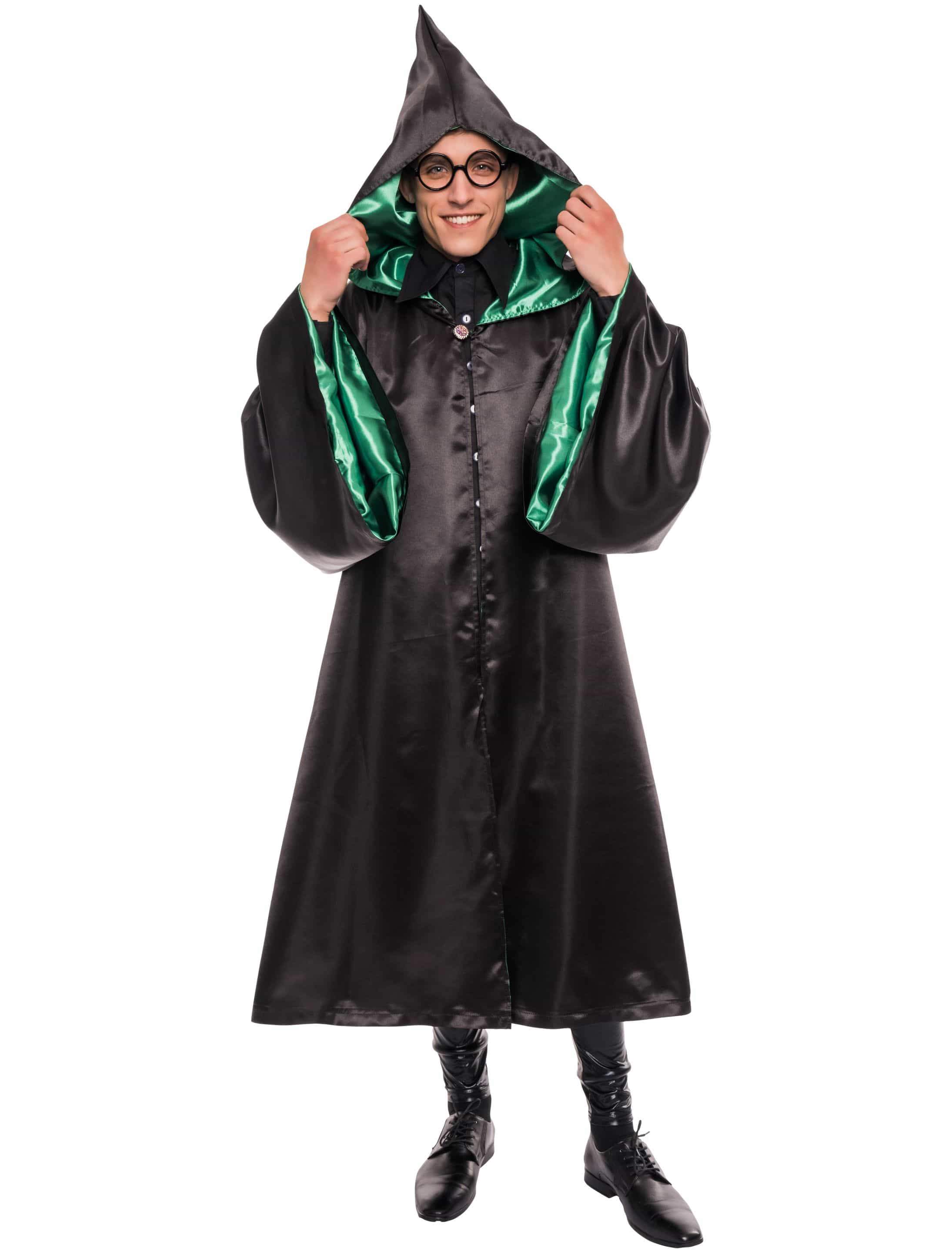 Zauberer Robe Erwachsene schwarz/grün one size