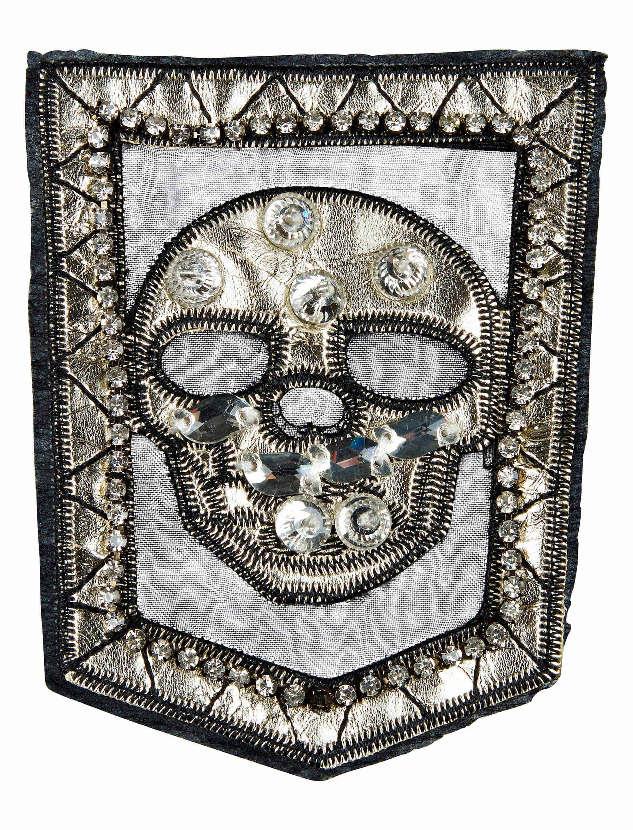 Aufnäher Totenkopf metallic