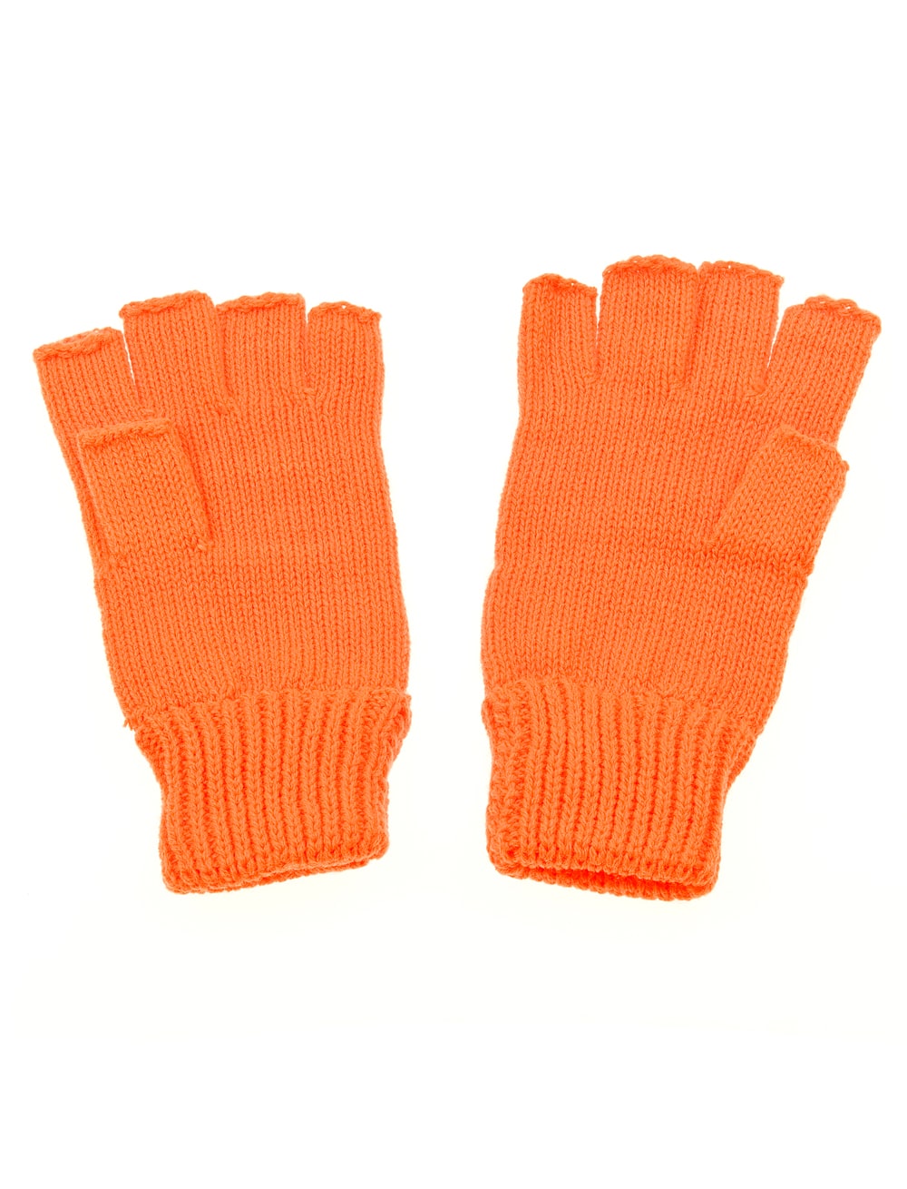 Strickhandschuhe fingerlos orange