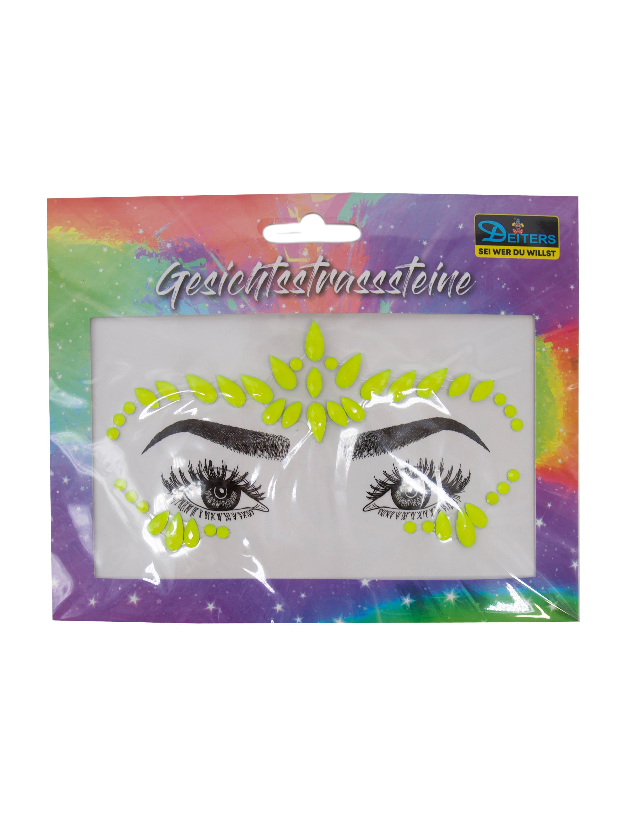 Gesichtsstrasssteine neongelb
