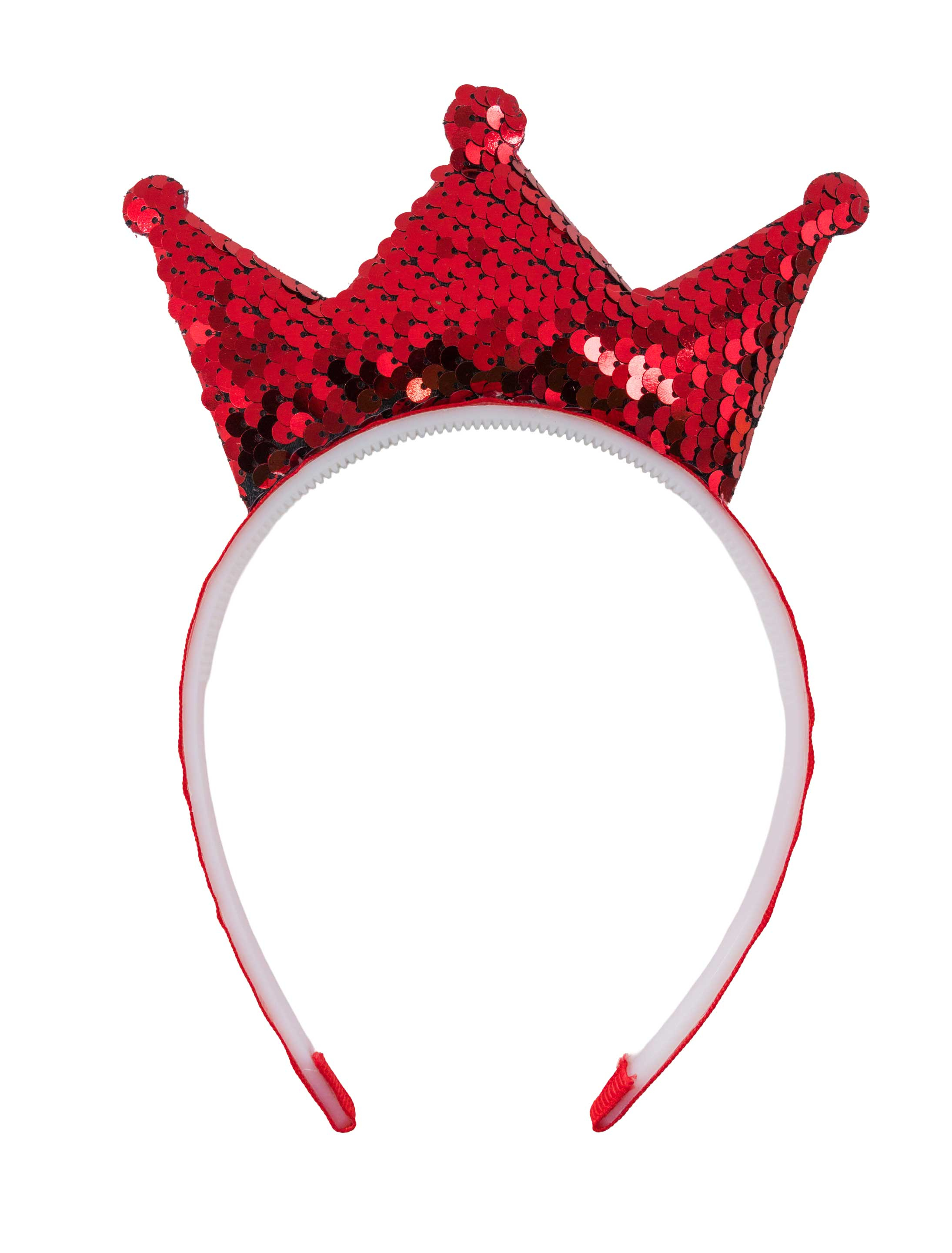 Haarreif Krone aus Pailletten rot