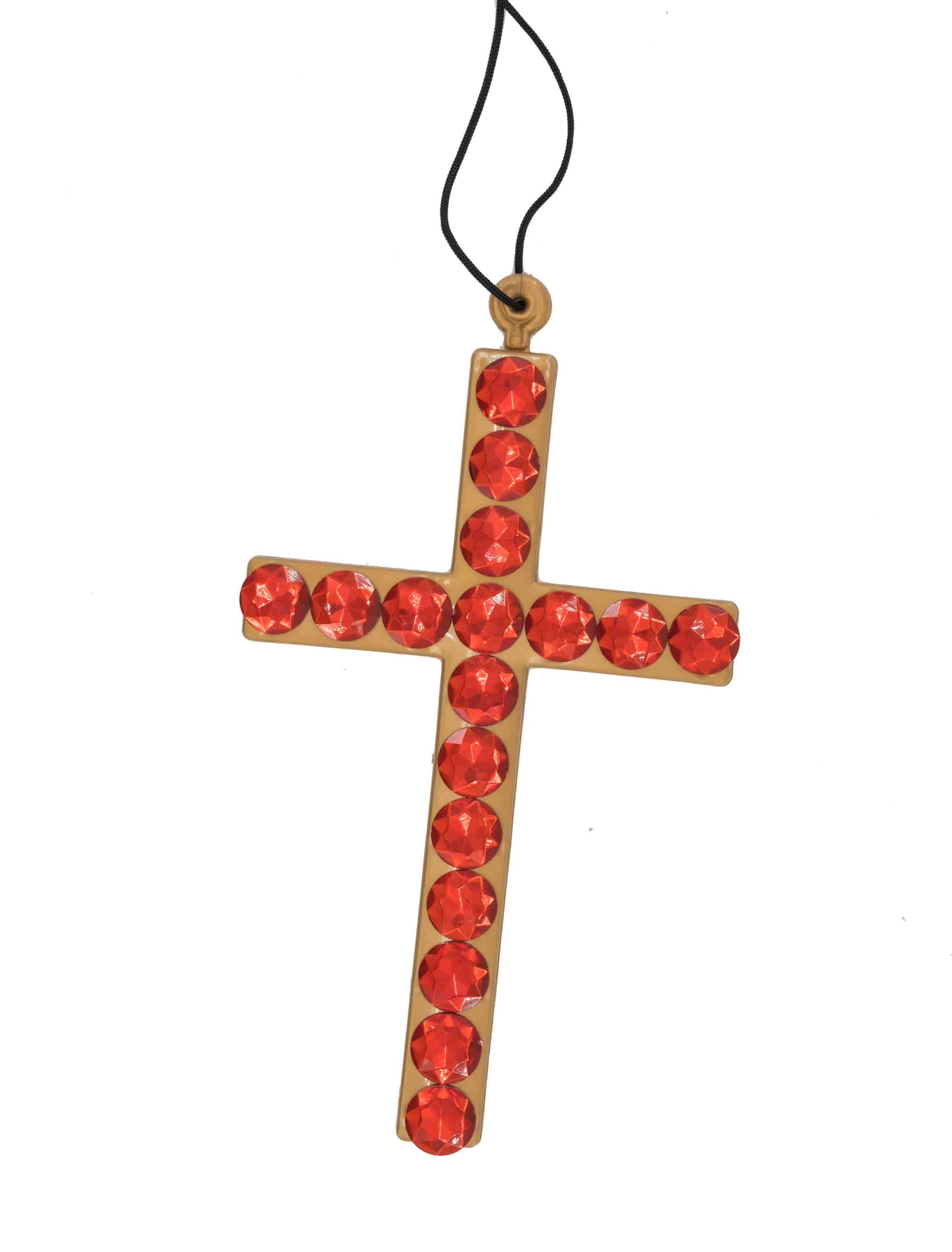 Kreuz mit Kristallen rot