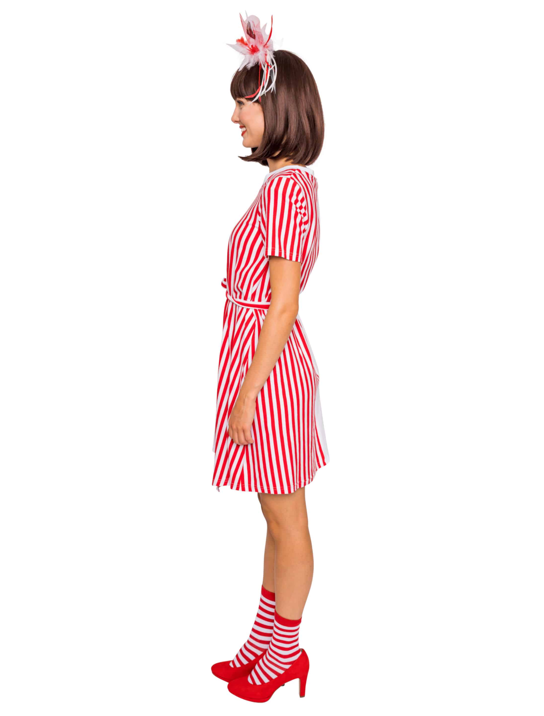 Kleid gestreift rot/weiß L/XL