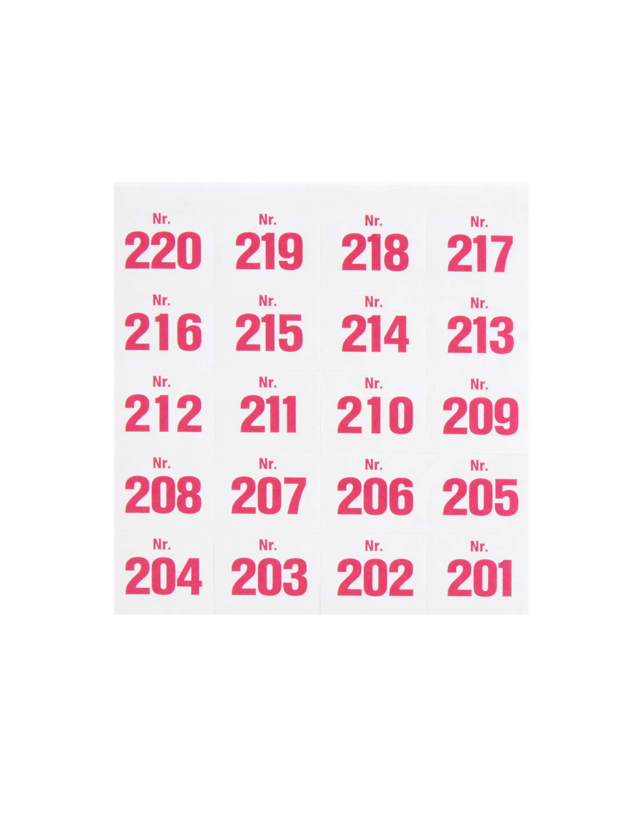 Aufklebenummern 201-300