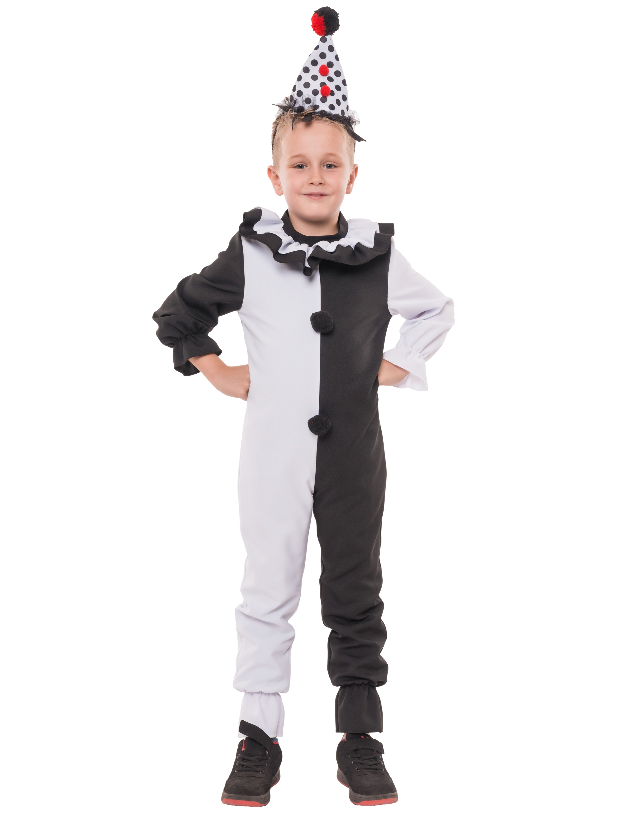 Overall Terrific Clown Kinder schwarz/weiß 128