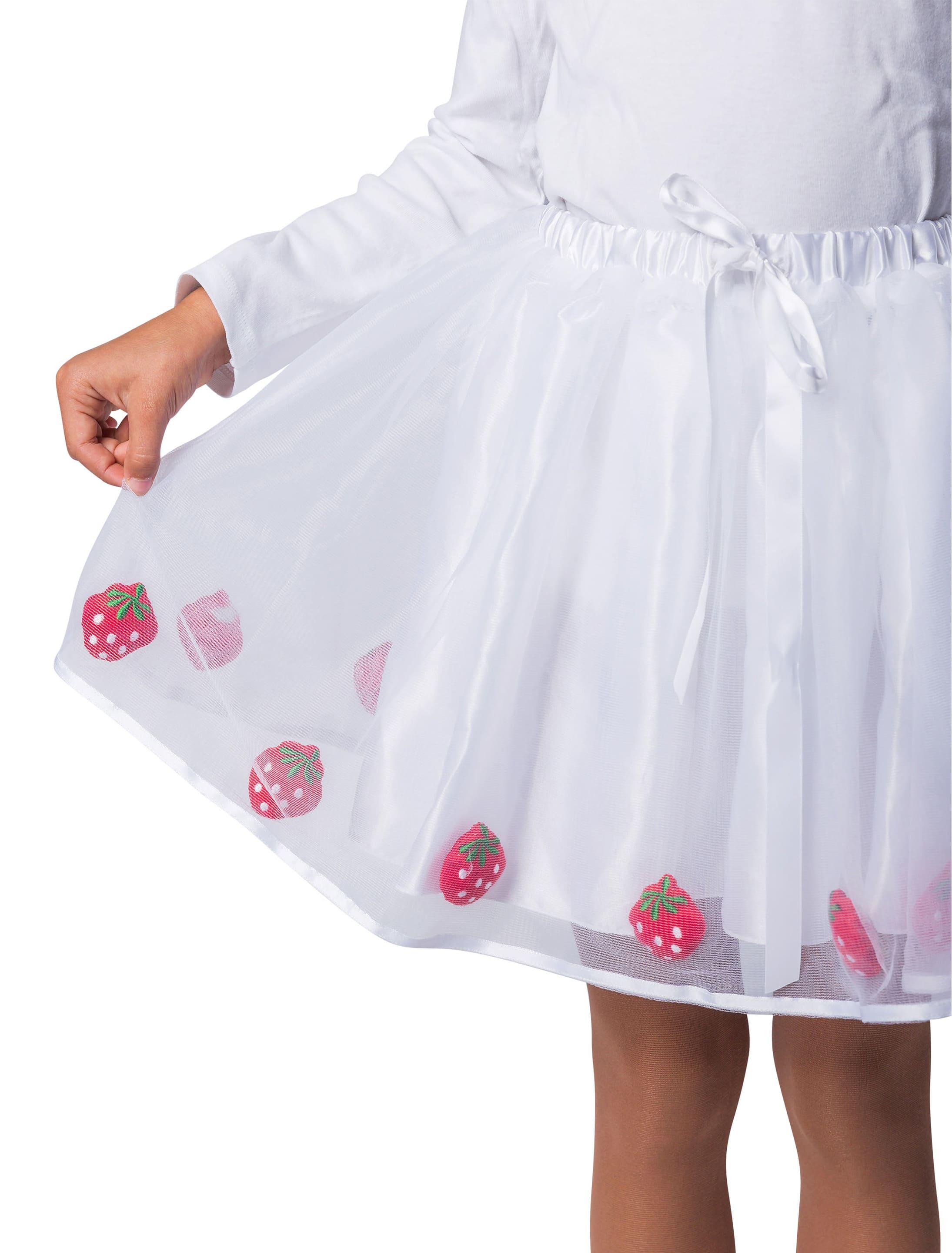 Petticoat mit Erdbeeren Kinder weiß