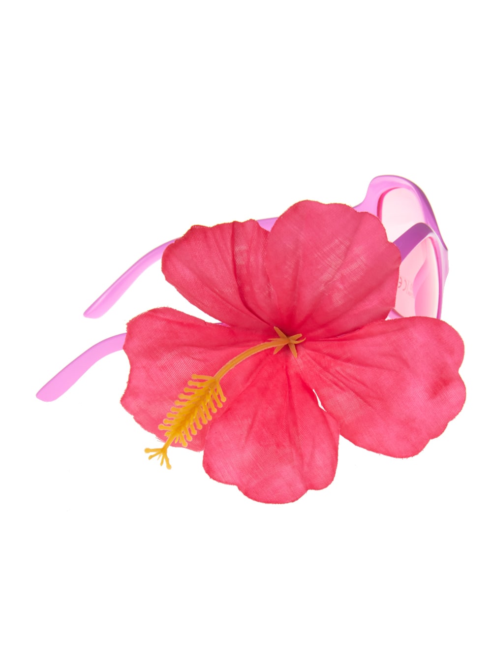 Brille mit Hawaii-Blüte pink