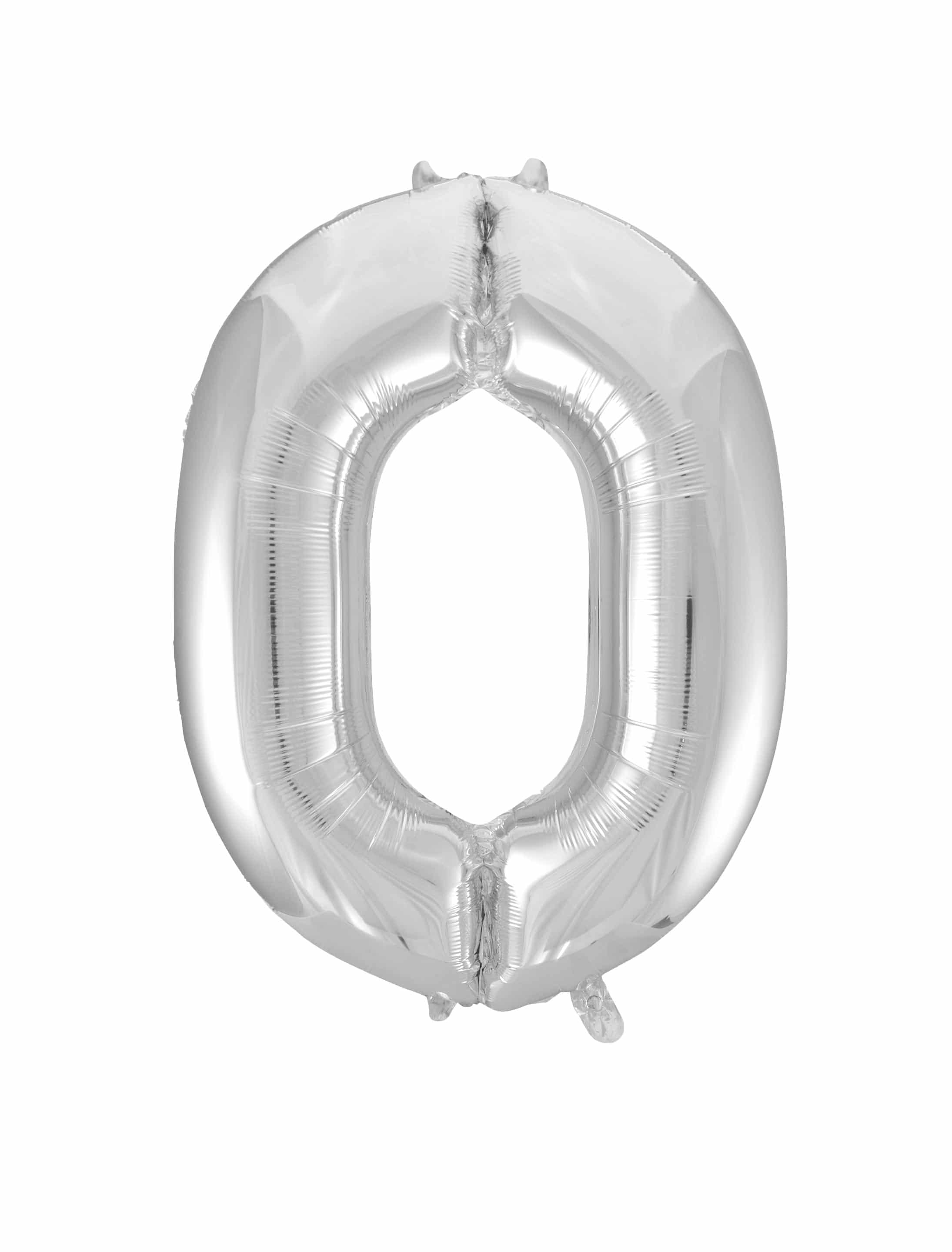 Folienballon Zahl 0 L silber