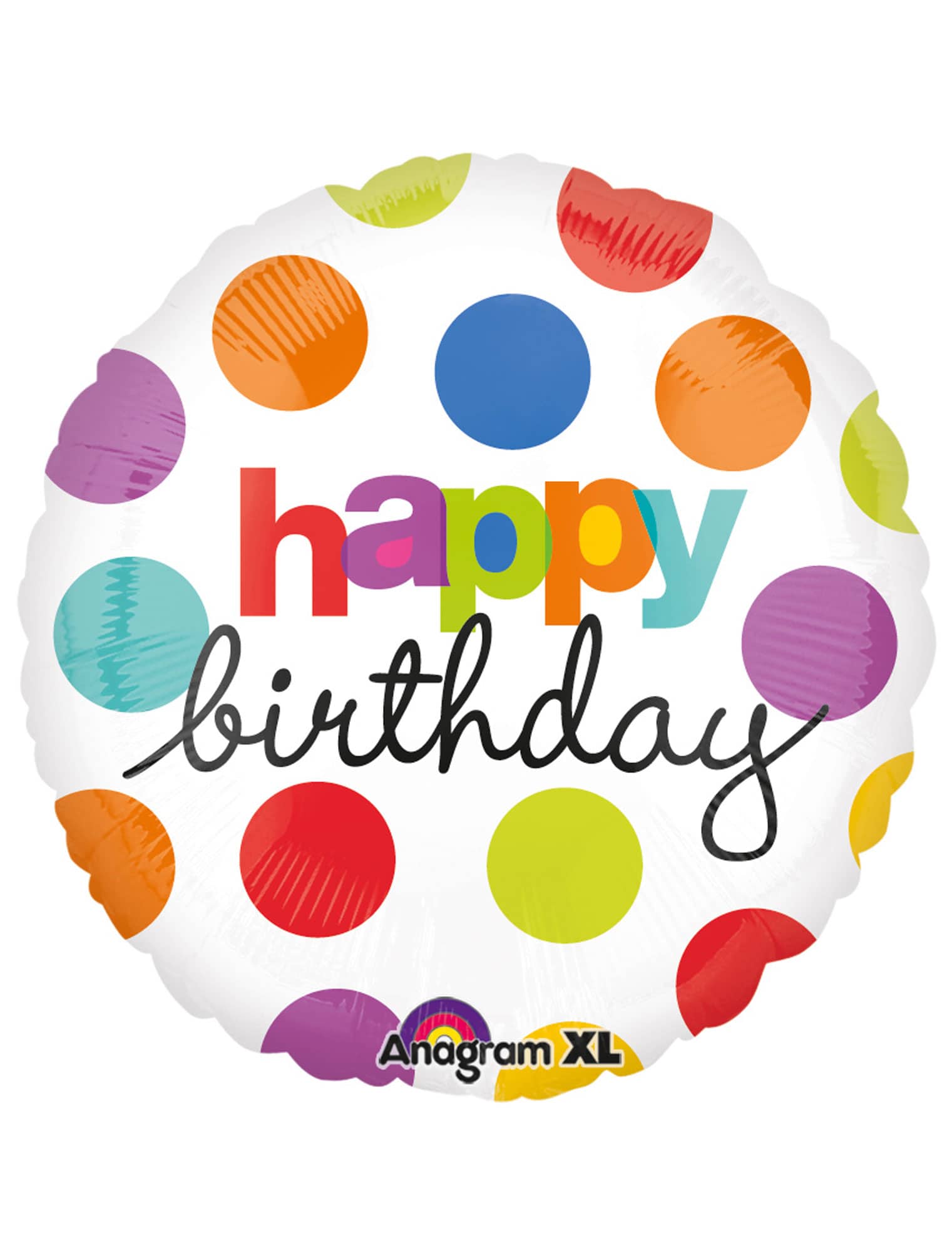 Folienballon Happy Birthday mit Punkten S
