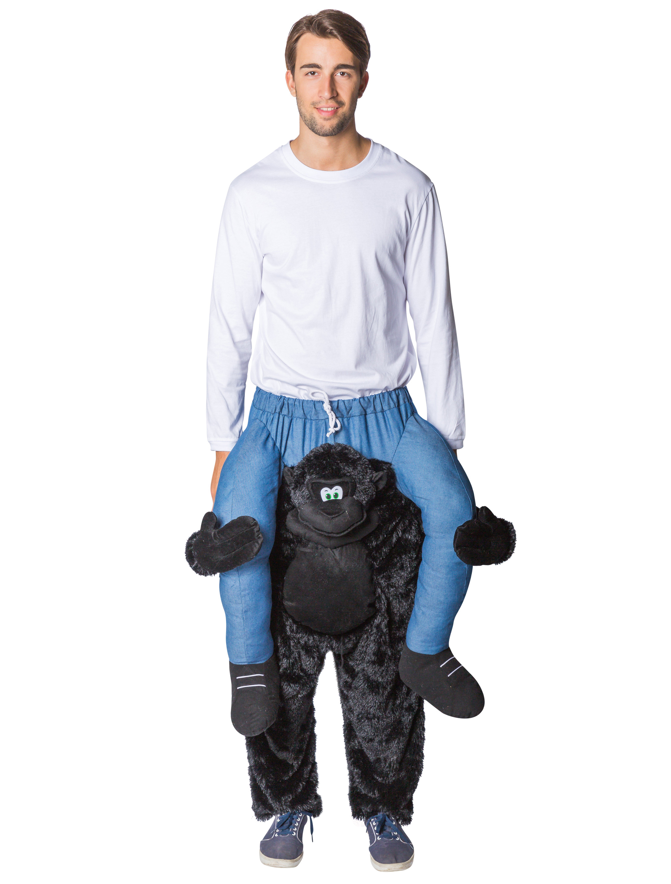 Huckepack Kostüm Gorilla schwarz one size